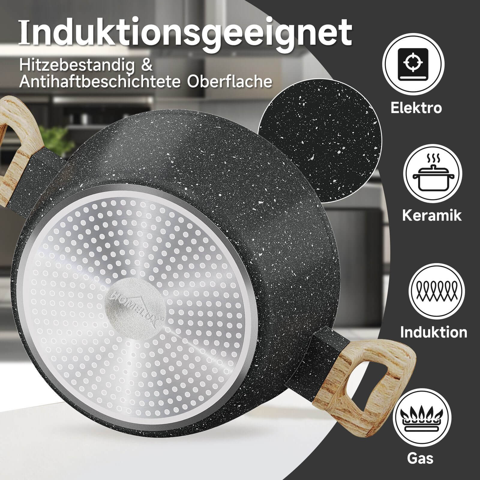 Komplettes Küchen Set mit Töpfen, Pfannen und Deckeln