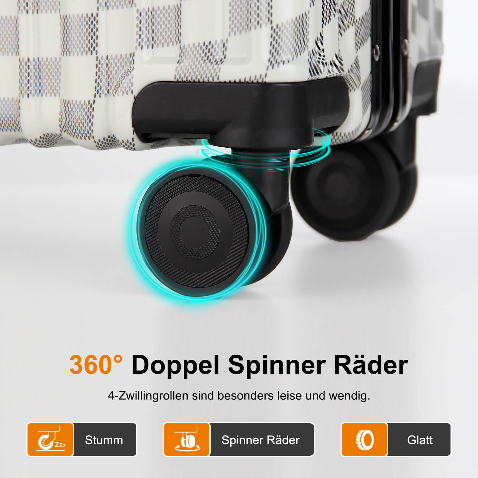 3-teiliges Kofferset Hartschalenkoffer ABS Leicht Trolley Rollkoffer Set M-L-XL Hartschale Reisekoffer