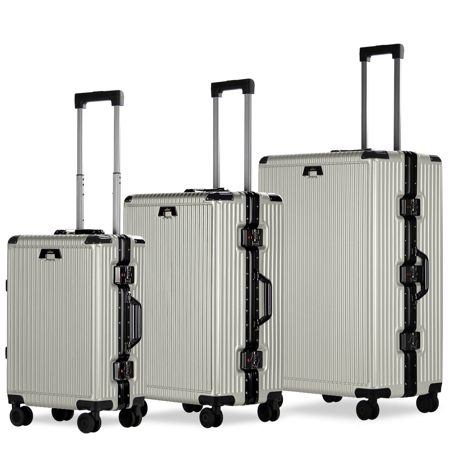 3-teiliges Kofferset Hartschalenkoffer ABS Leicht Trolley Rollkoffer Set M-L-XL Hartschale Reisekoffer