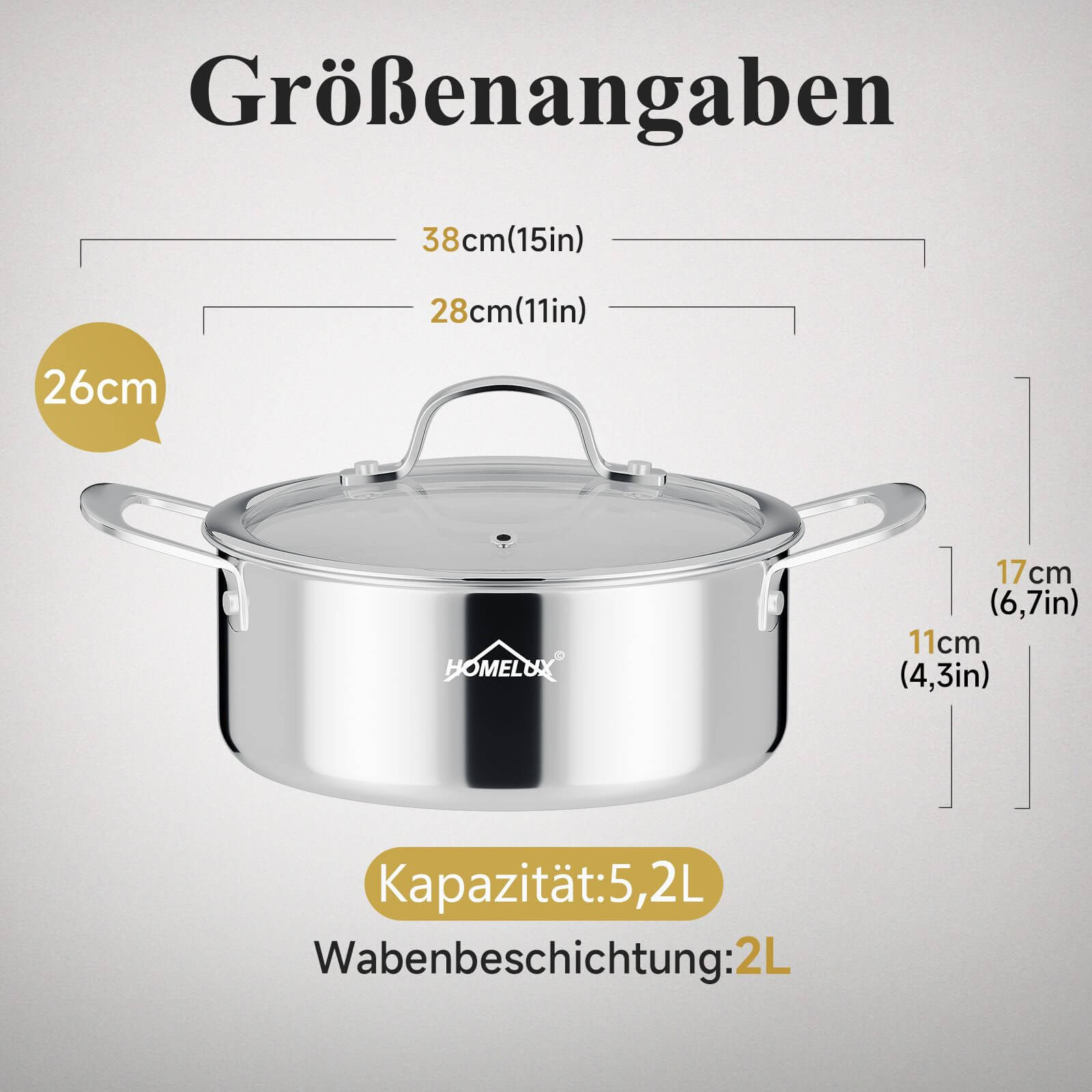 Kratzfester Edelstahl Kochtopf für langlebige Nutzung