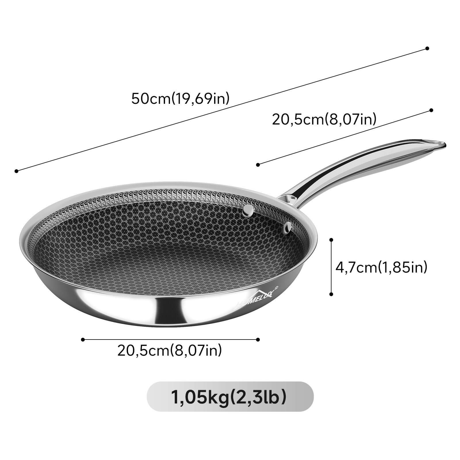 Gesundes Kochen mit weniger ÖlWabenstruktur in der Bratpfanne