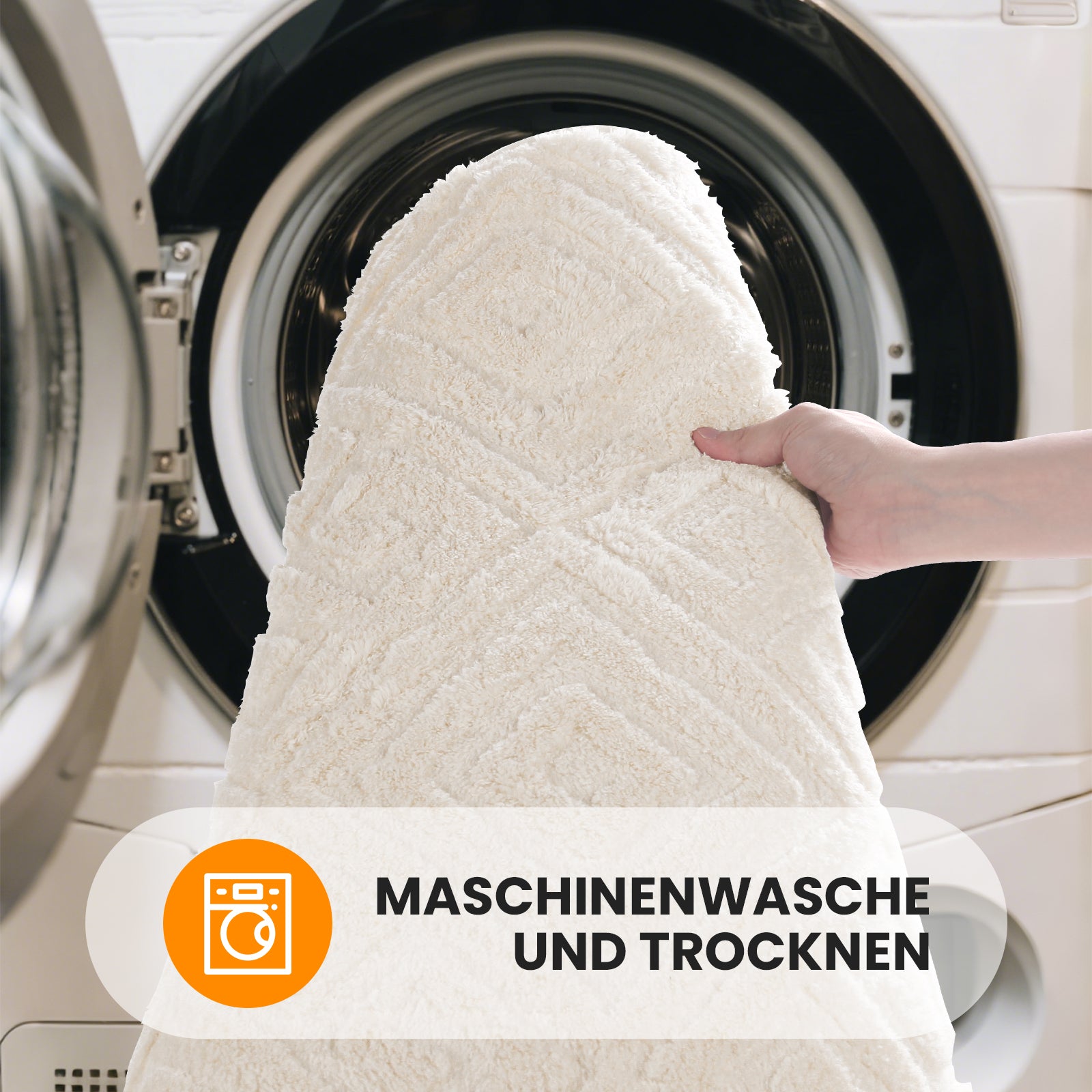 HOMELUX 2-teiliges Badematten-Set, rutschfest, weich, flauschig, inkl. WC-Vorleger mit Ausschnitt