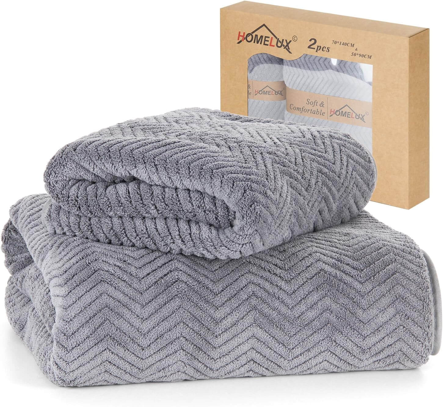 2-teiliges HOMELUX Set – Großzügige Handtuch-Größen