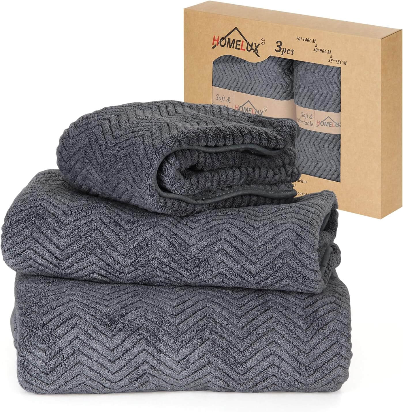 Komfortables HOMELUX Badetuch-Set mit Waschlappen
