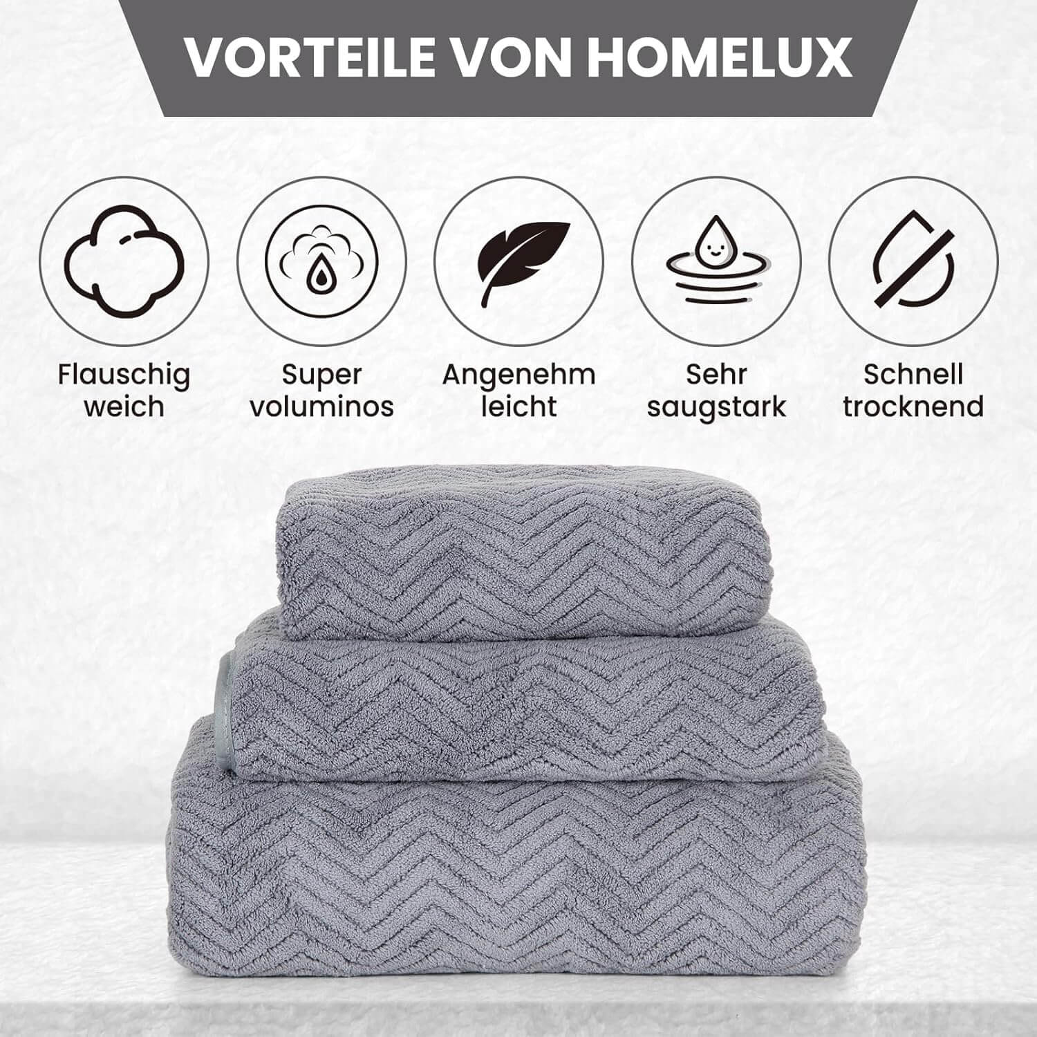 Langlebiges & stilvolles Frottier-Handtuch-Set