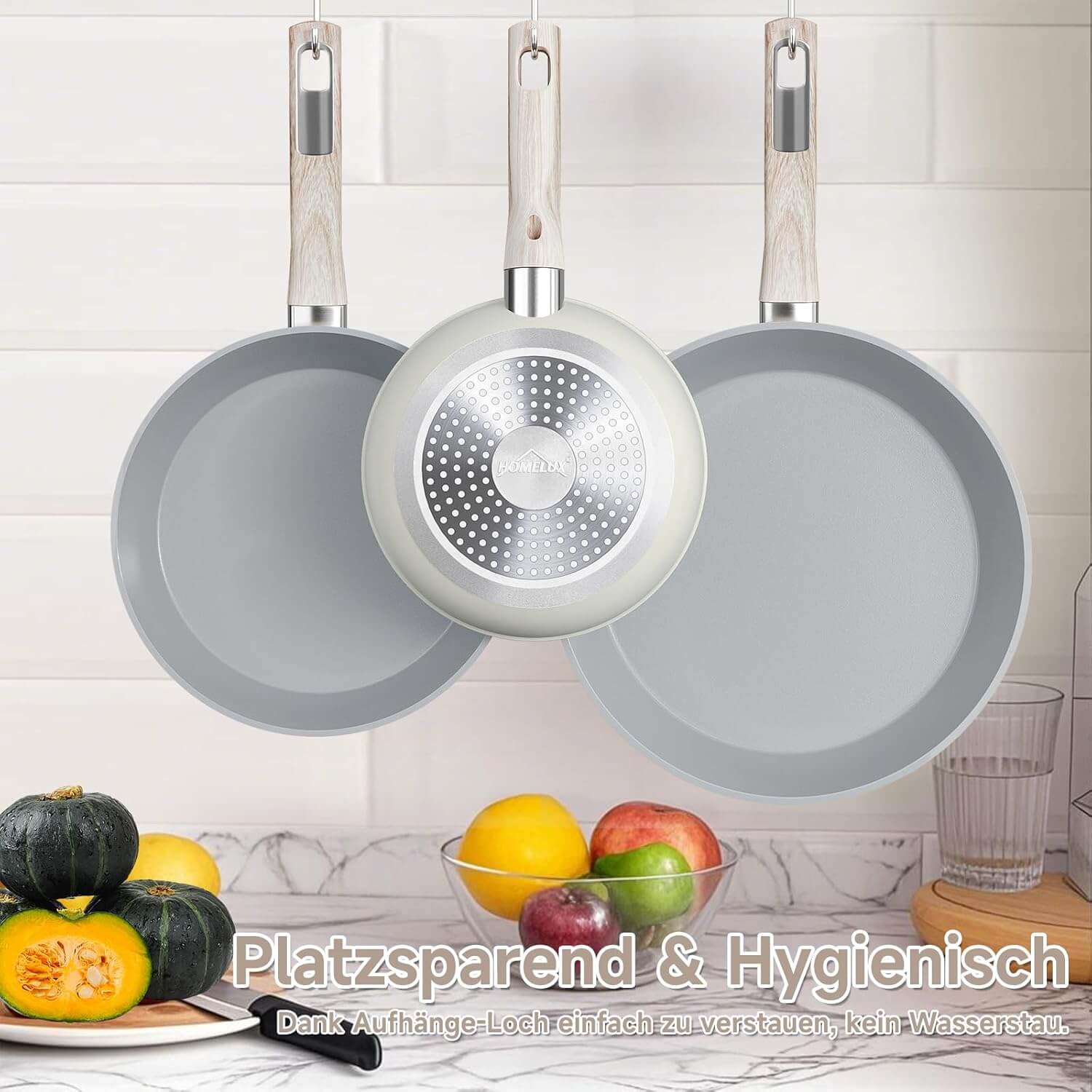 Gesundes Kochen mit antihaft Keramik Bratpfannenset