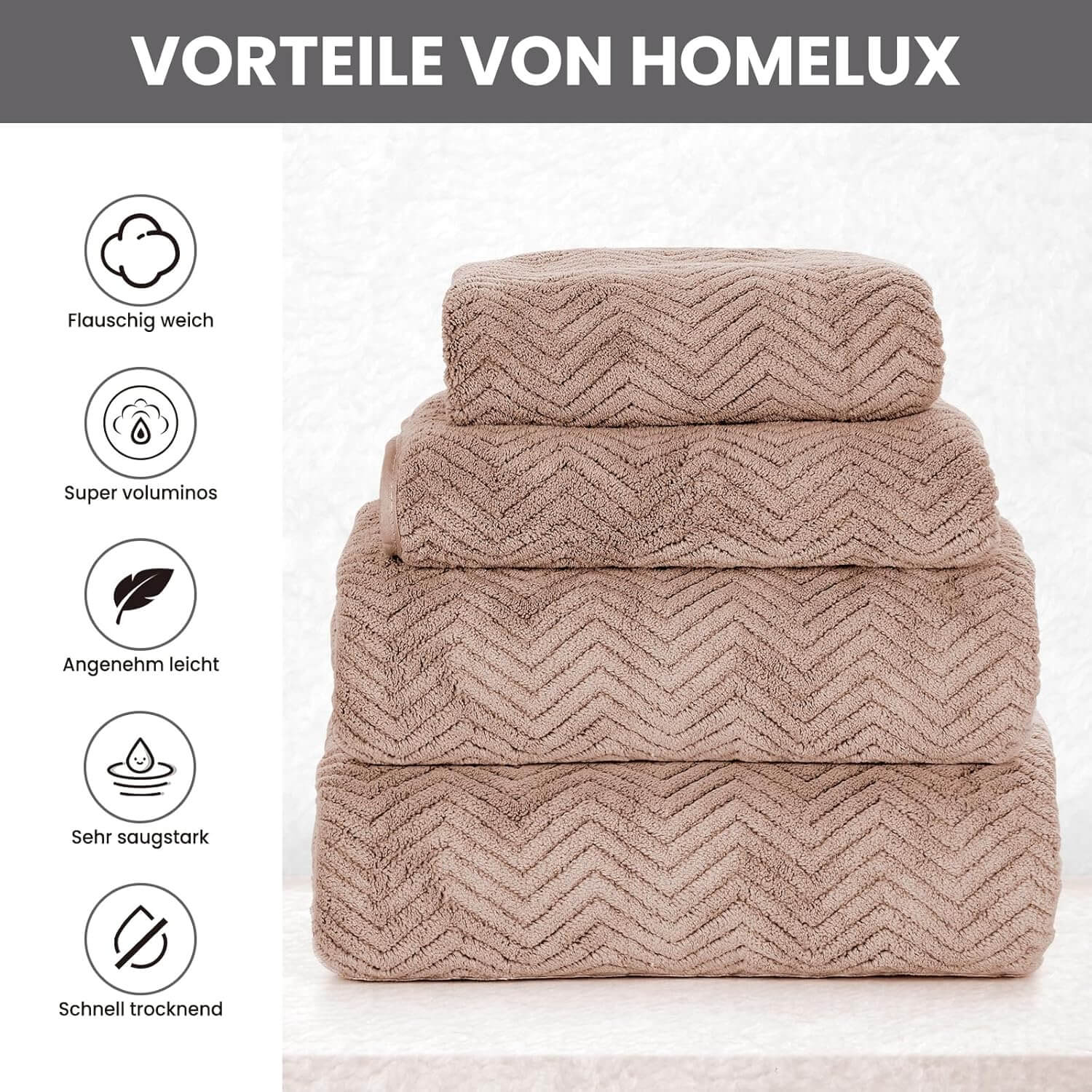 Elegantes Handtuch-Set mit weicher Textur