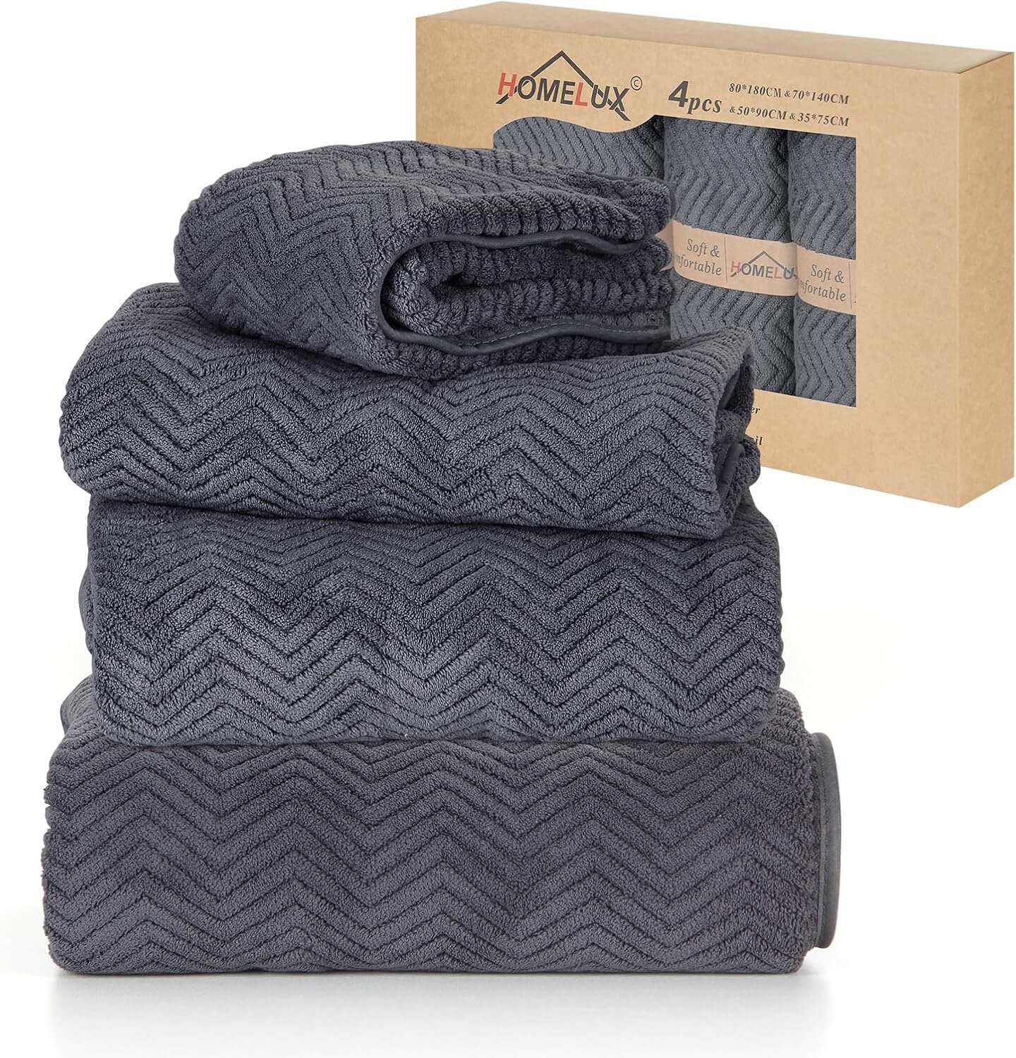 Flauschiges HOMELUX Badetuch-Set – Weich langlebig