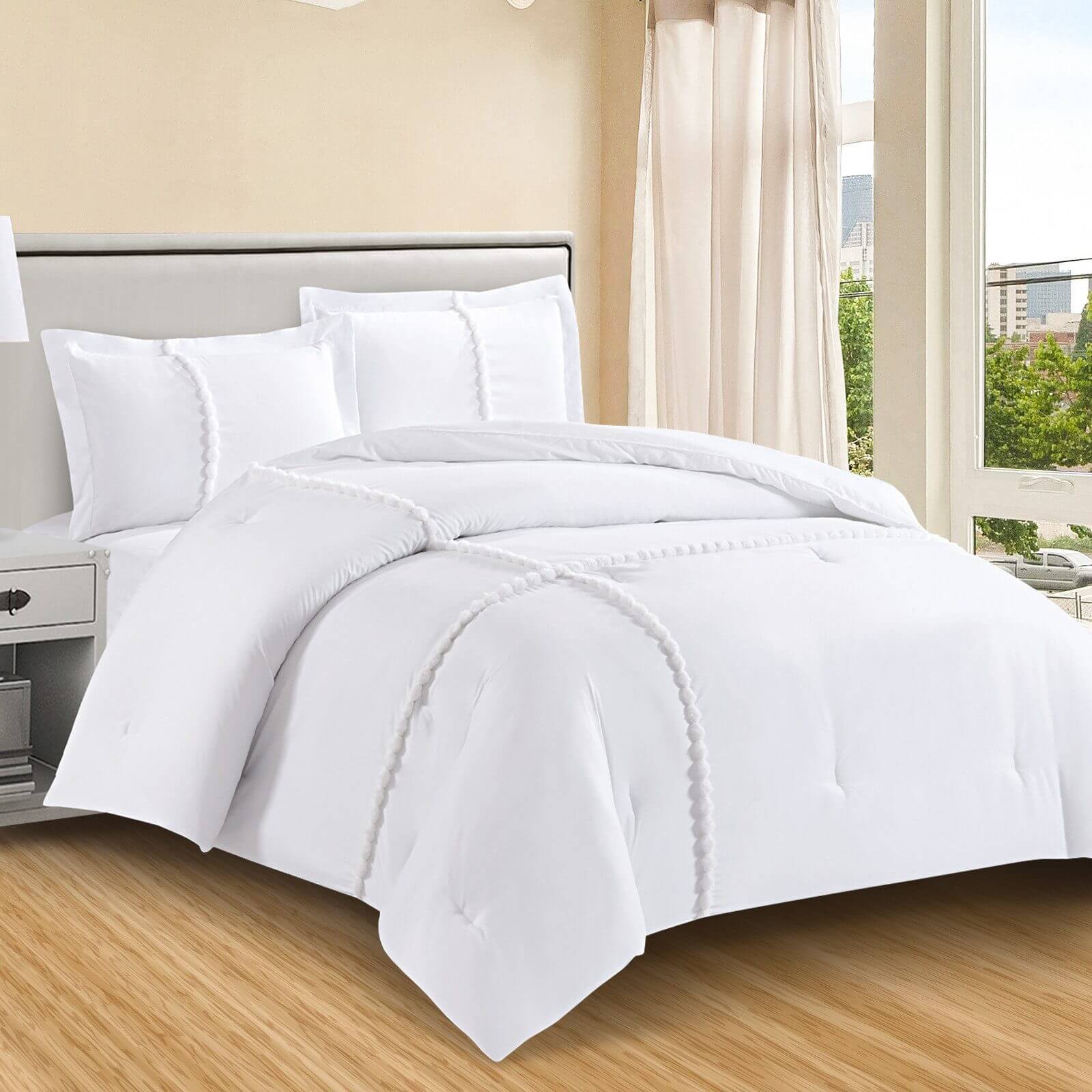 Bettwäsche Set 180x200 cm, 4-teilig, inklusive Steppdecke 240x260 cm u – homelux-shop