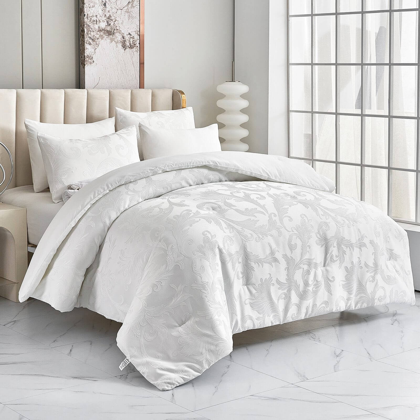 HOMELUX Bettwäsche Set 180x200, 6-teilig mit Steppdecke 220x240, 4 Kis – homelux-shop