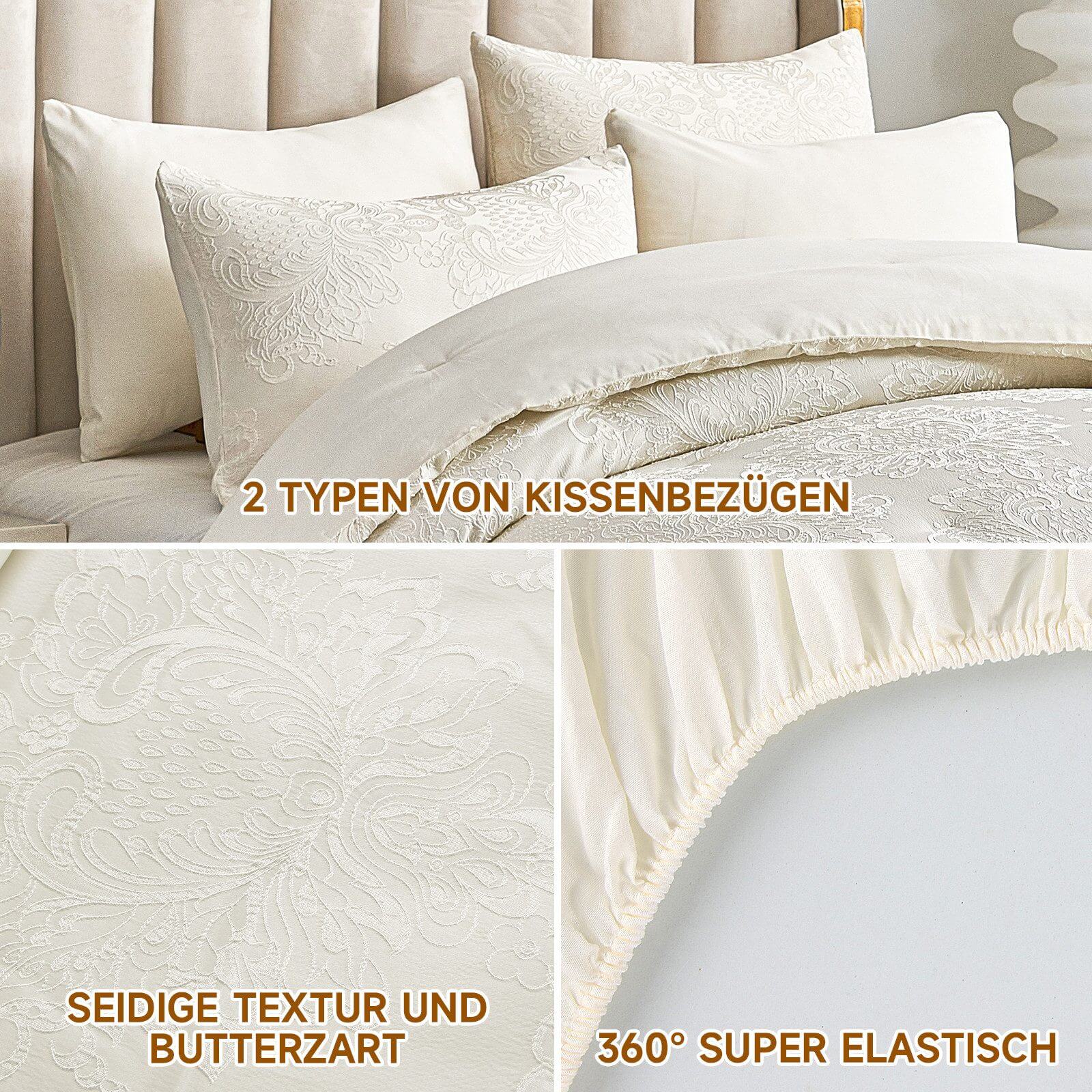 HOMELUX Bettwäsche 180x200 mit Pailletten-Akzenten – Schickes Design für jedes Schlafzimmer
