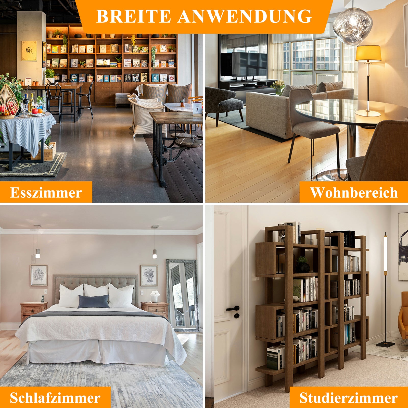 HOMELUX 4er Set Esszimmerstühle, modern, mit hoher Rückenlehne, Leinenpolster & Metallbeinen, 110 kg belastbar