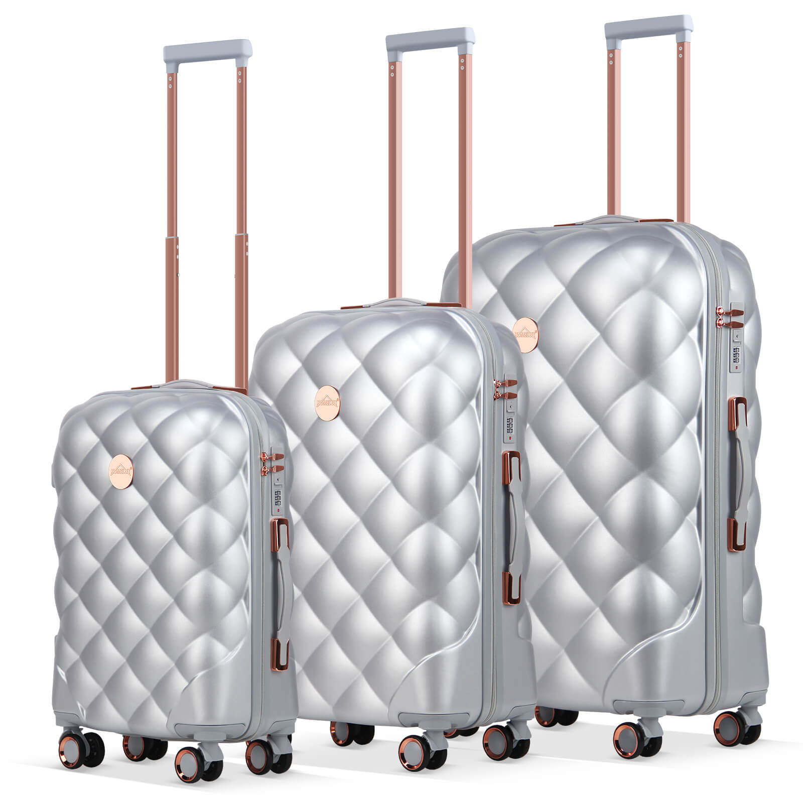 HOMELUX 3-teiliges Hartschalen Kofferset ABS Leicht Reisekoffer Trolley Rollkoffer Set M-L-XL