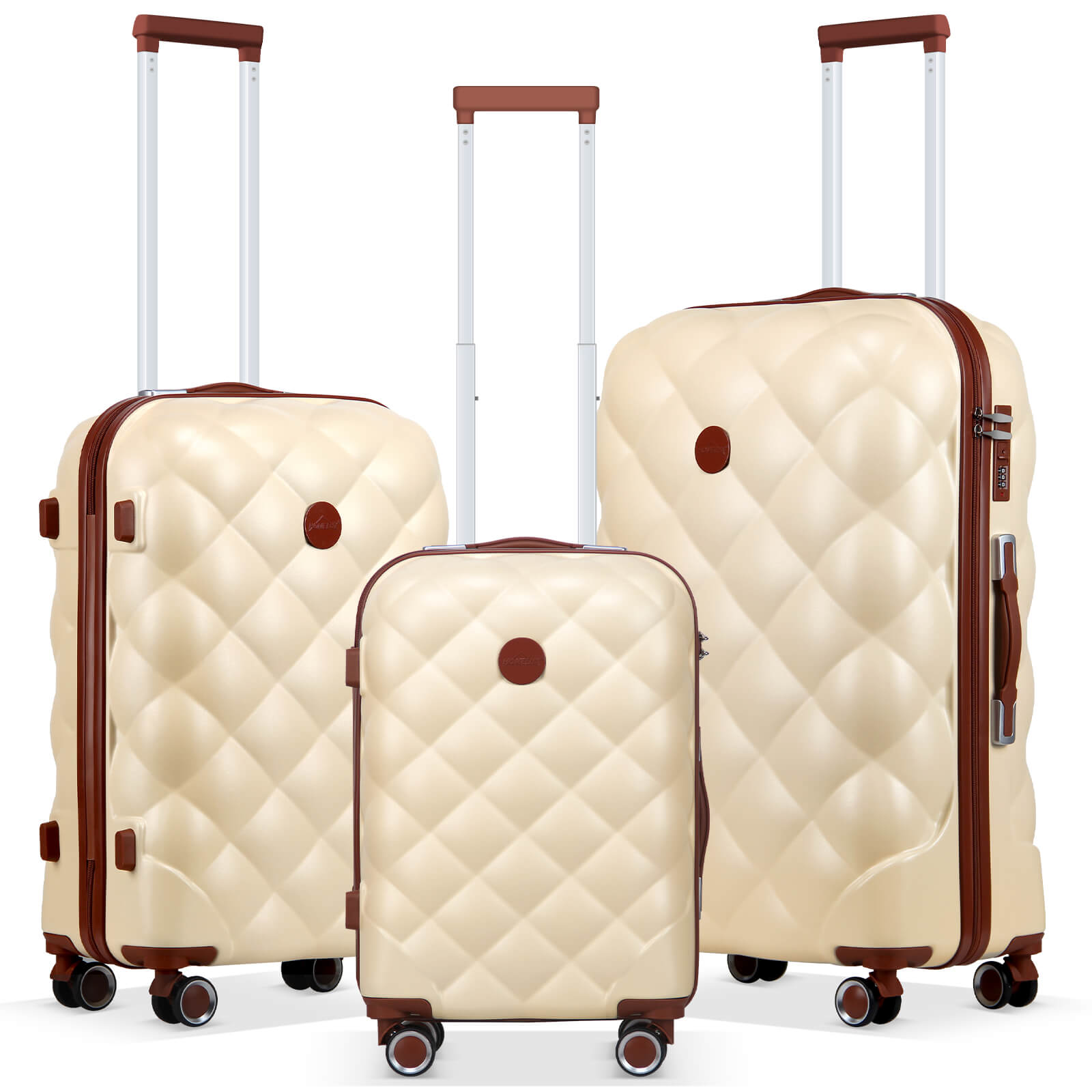 HOMELUX 3-teiliges Hartschalen Kofferset ABS Leicht Reisekoffer Trolley Rollkoffer Set M-L-XL