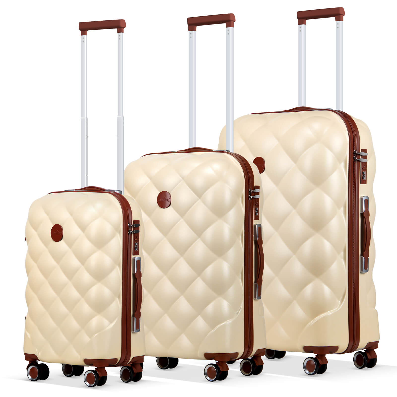 HOMELUX 3-teiliges Hartschalen Kofferset ABS Leicht Reisekoffer Trolley Rollkoffer Set M-L-XL