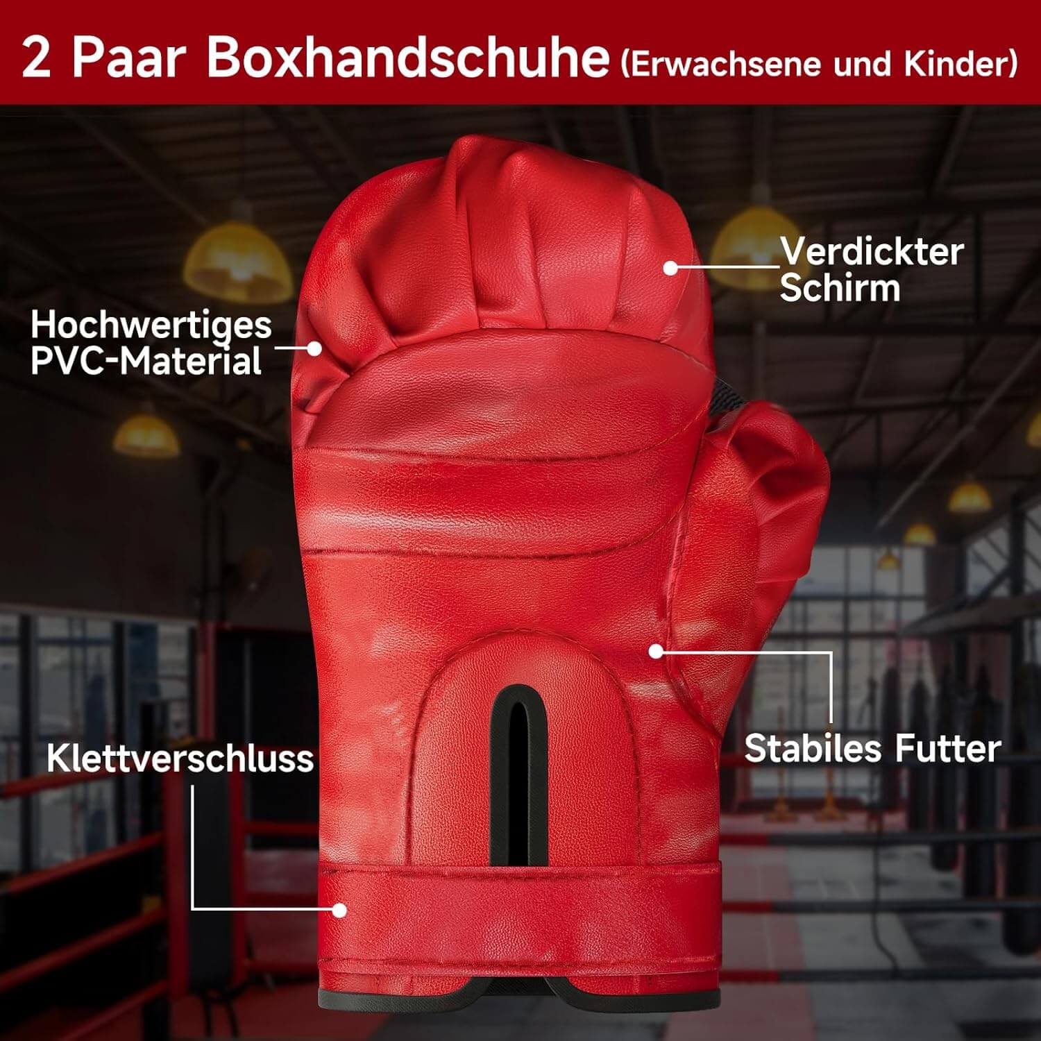 Punchingball Set mit Standbox, höhenverstellbar 121-145cm, Box Reflexball inkl. 1 Paar Handschuhe & Pumpe, Boxsport für Anfänger & Profis