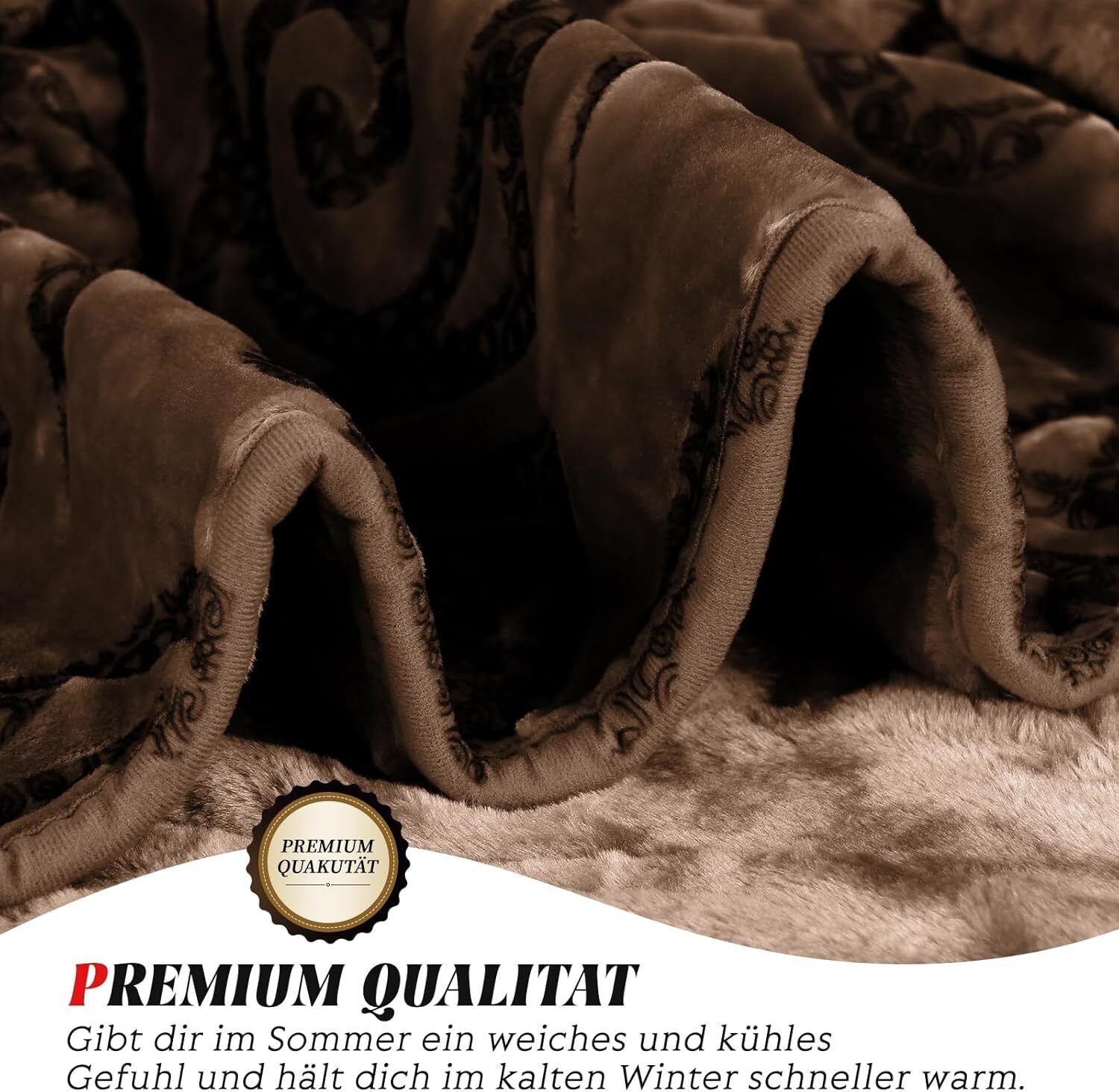 Heimat-Fleece Bett-Kuscheldecke, Flauschig, 200x240cm