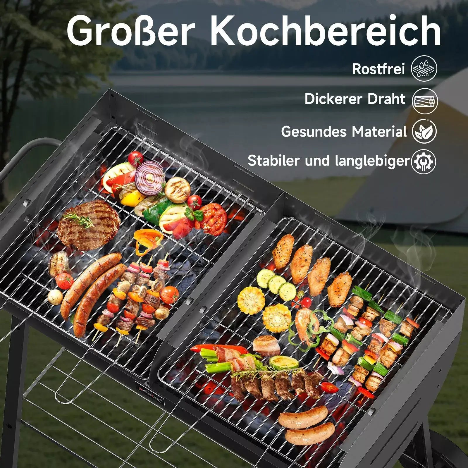 Outdoor BBQ Grill mit Edelstahlelementen