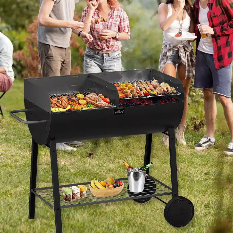 Grillgerät mit einfacher Höhenverstellung