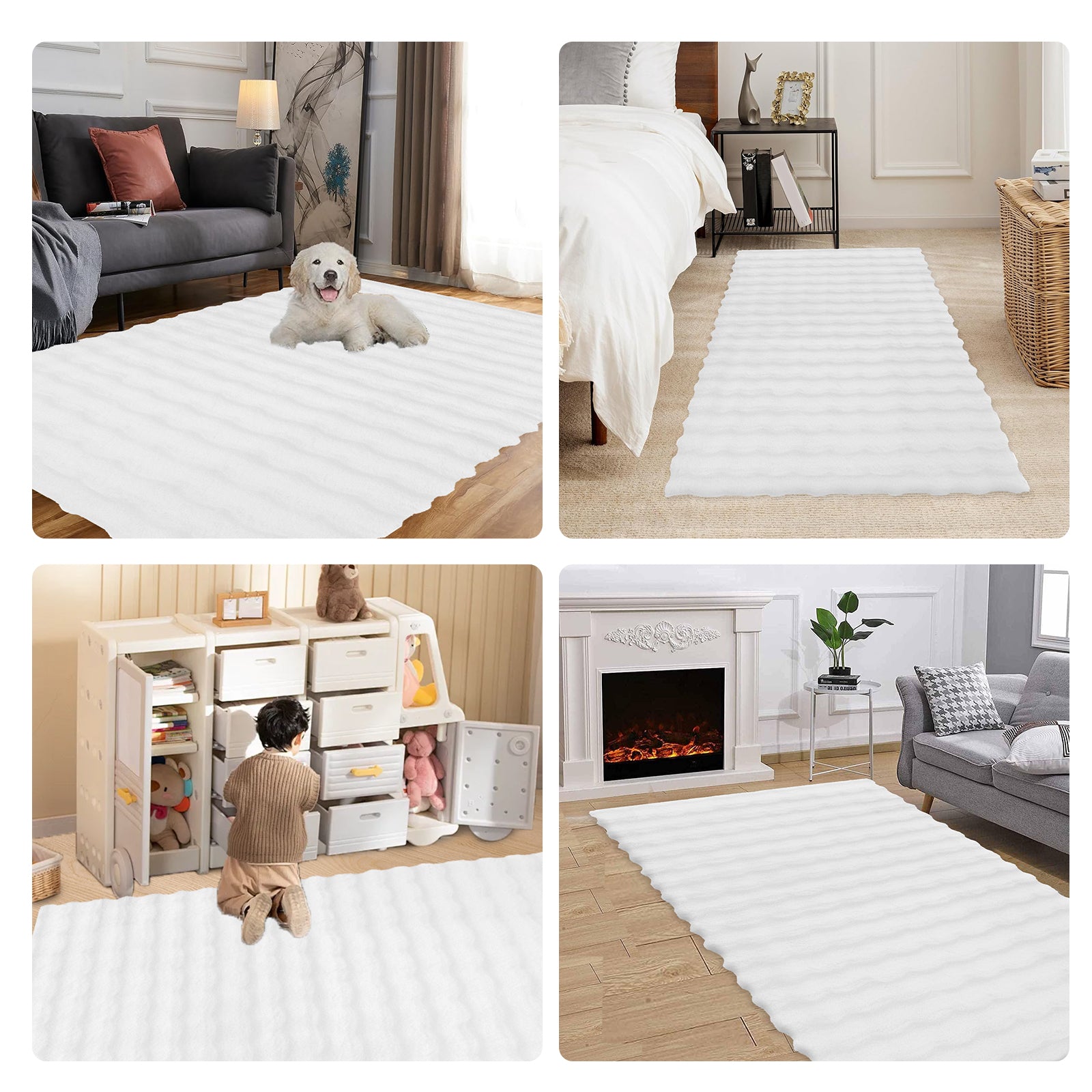 HOMELUX Superweicher Kunstfell Teppich, rutschfest & dekorativ. Idealer Hochflor für Wohnzimmer, Schlafzimmer & Fußbodenheizung geeignet