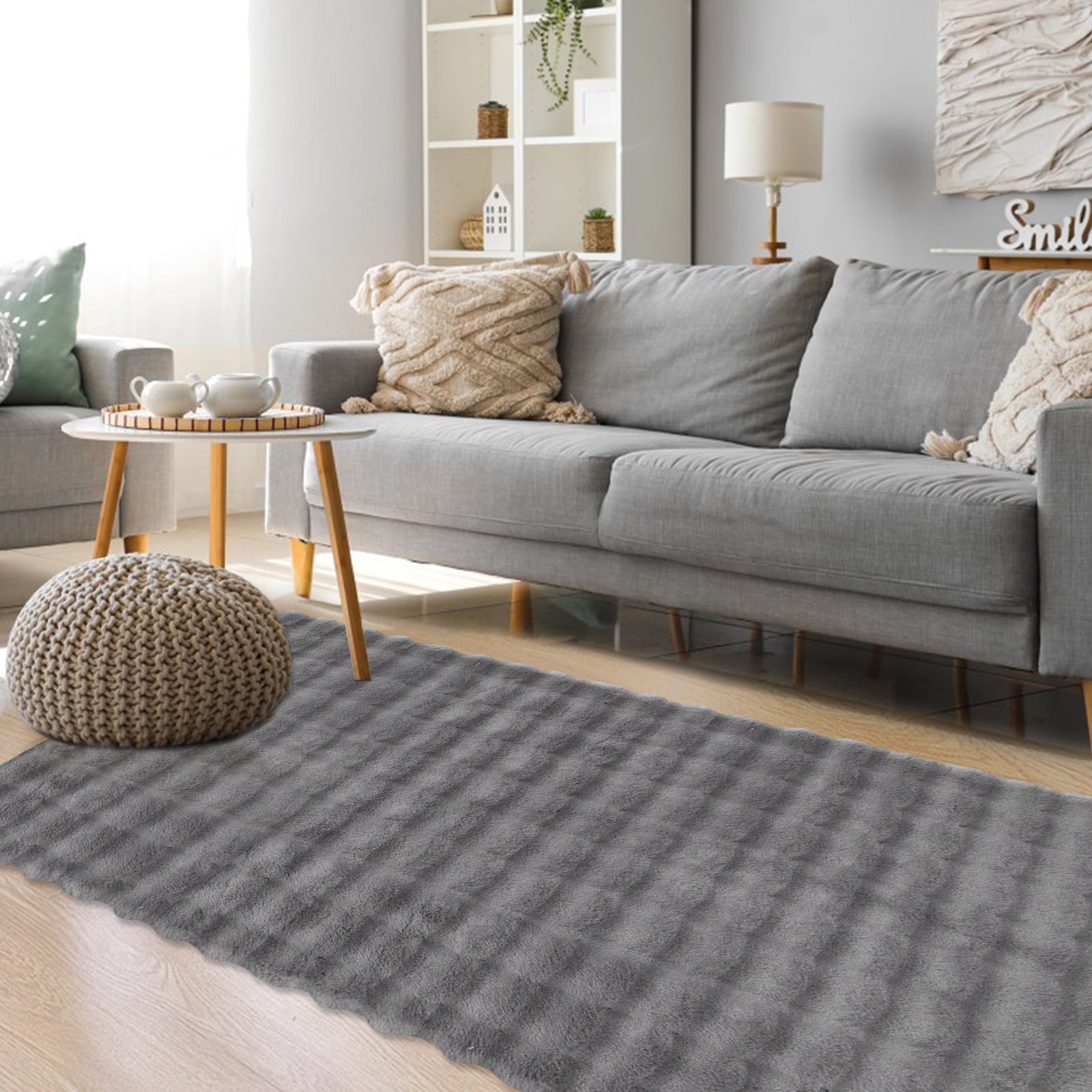 HOMELUX Superweicher Kunstfell Teppich, rutschfest & dekorativ. Idealer Hochflor für Wohnzimmer, Schlafzimmer & Fußbodenheizung geeignet