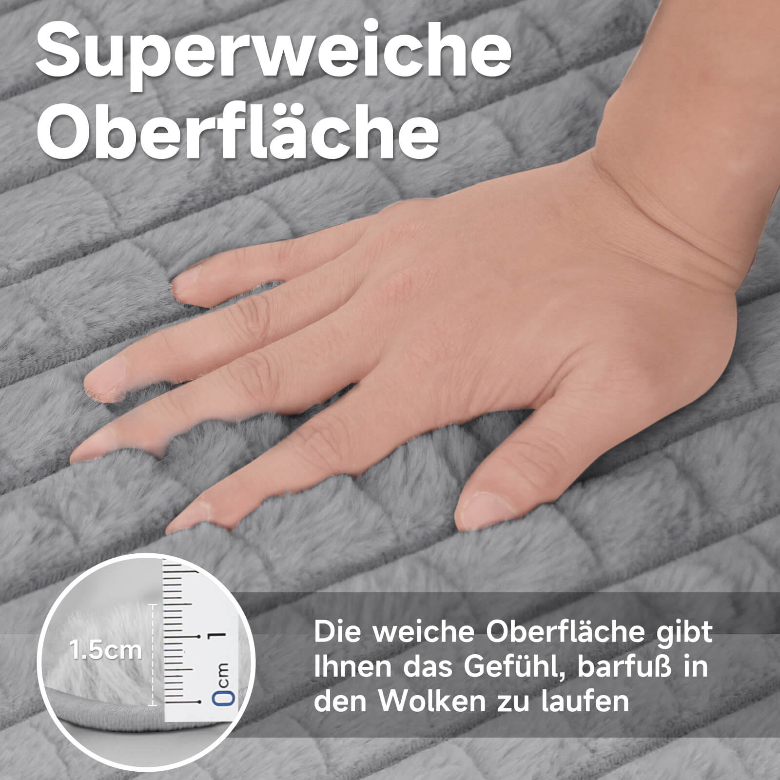HOMELUX Flauschiger Kunstfell Teppich, wohne Rutschfestigkeit, für Wohnzimmer & Schlafzimmer, Fußbodenheizung