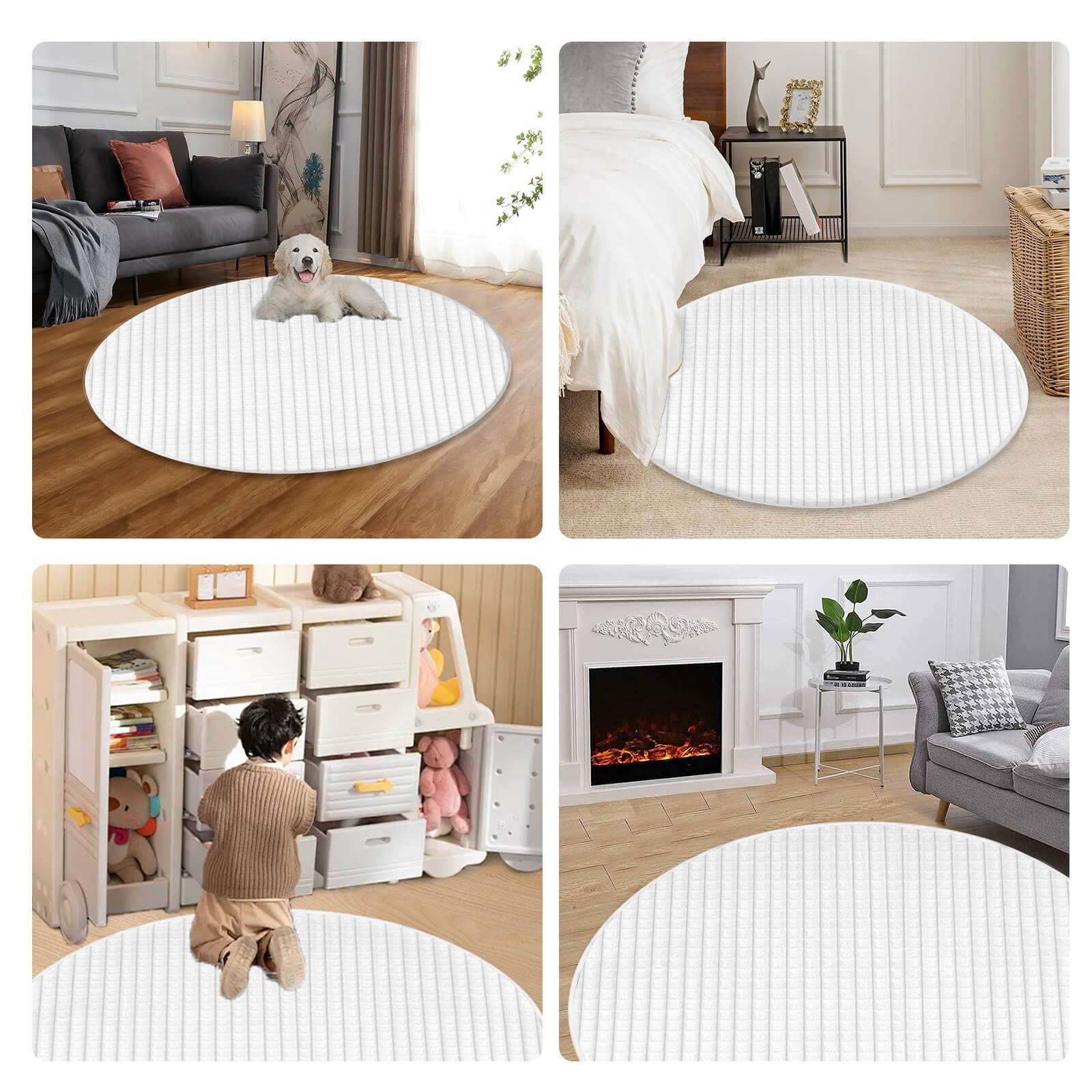 HOMELUX Flauschiger Kunstfell Teppich, wohne Rutschfestigkeit, für Wohnzimmer & Schlafzimmer, Fußbodenheizung