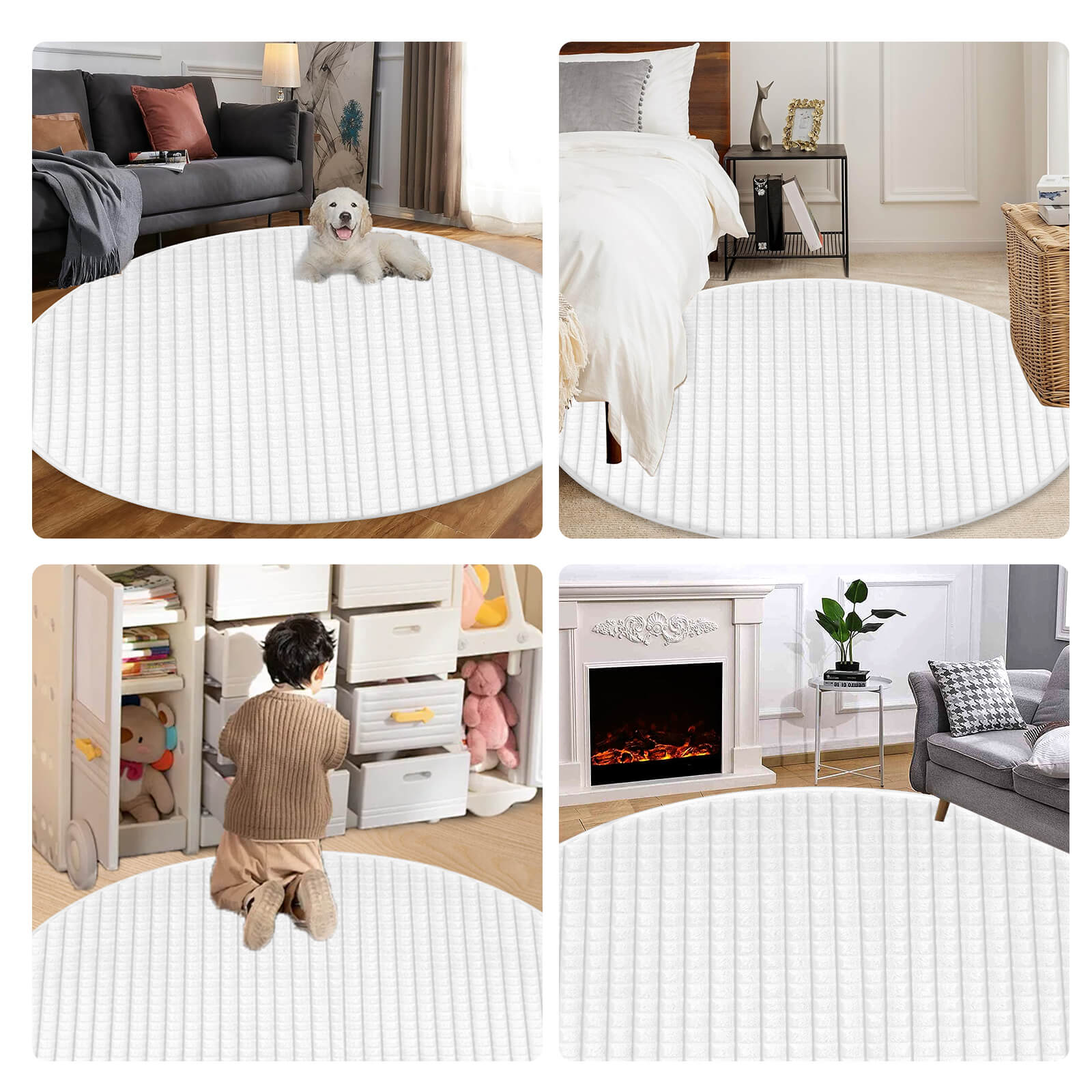 HOMELUX Flauschiger Kunstfell Teppich, wohne Rutschfestigkeit, für Wohnzimmer & Schlafzimmer, Fußbodenheizung