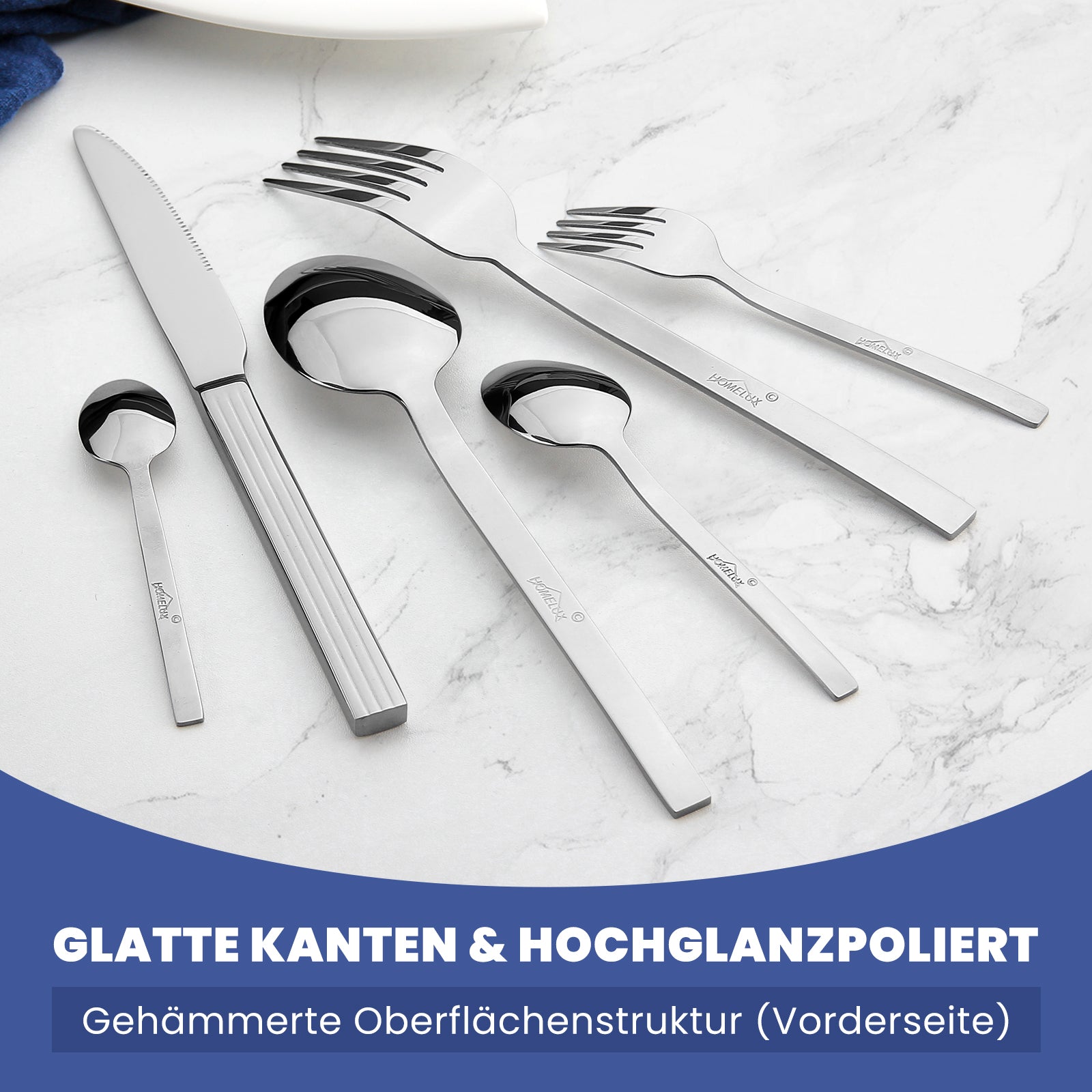 HOMELUX 72-teiliges Besteckset für 12 Personen Edelstahl rostfrei spülmaschinenfest hochglanzpoliert inklusive edler Besteckbox