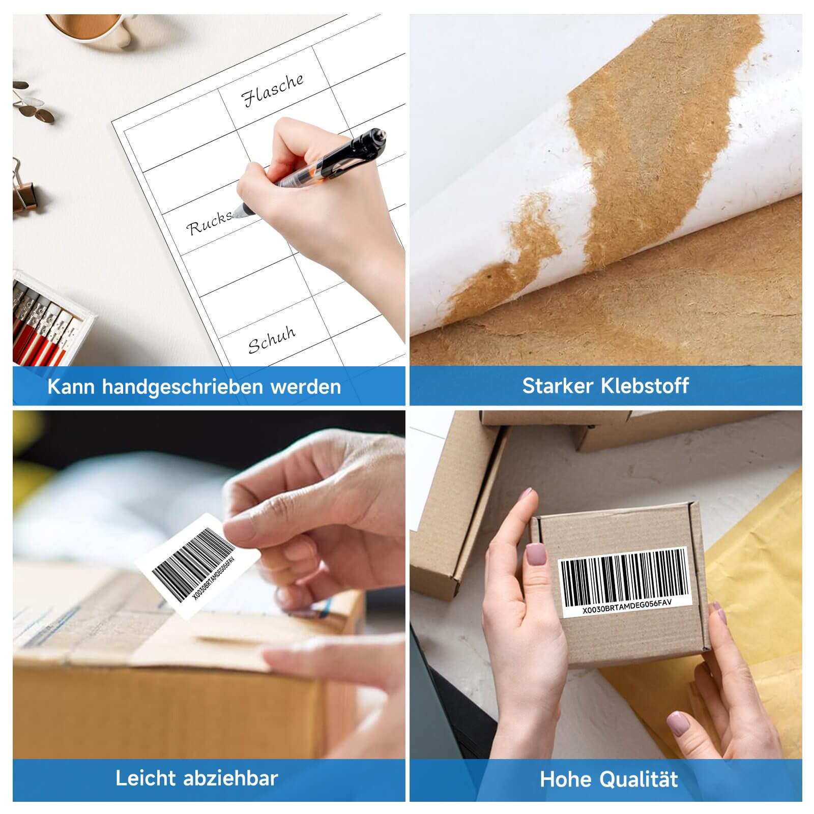 Selbstklebende Etiketten für präzise Beschriftung