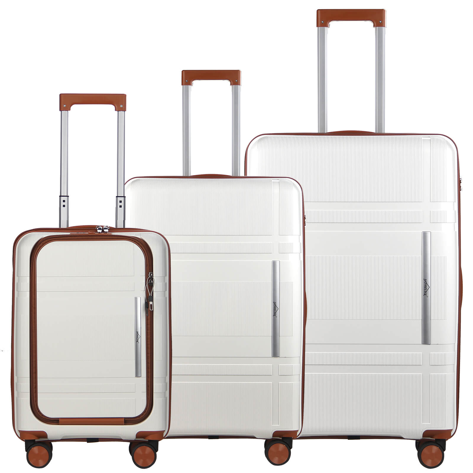 HOMELUX 3-teiliges Kofferset Schwarz Hartschale ABS Leicht Trolley Rollkoffer Hartschalenkoffer Set – M-L-XL
