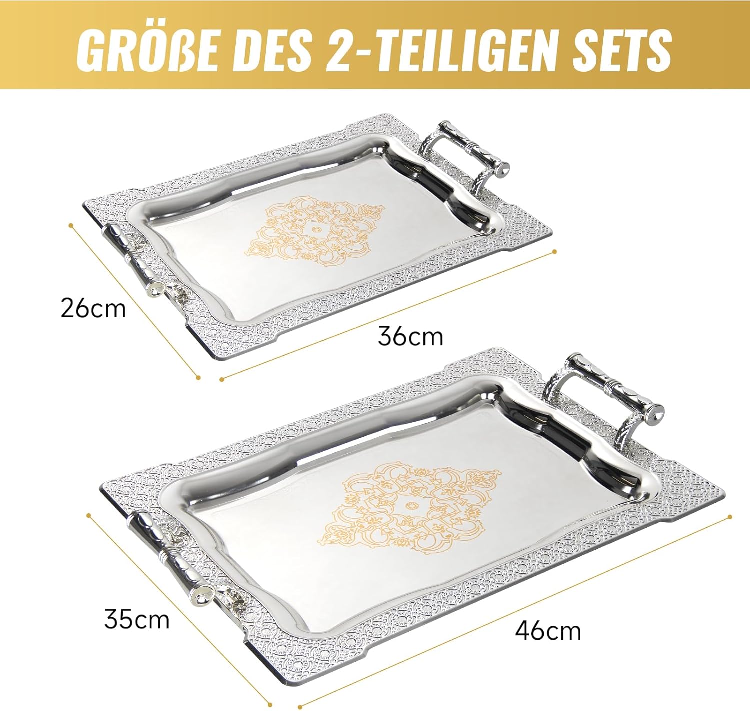 Dekoratives HOMELUX Tablett mit feiner Oberflächenverarbeitung