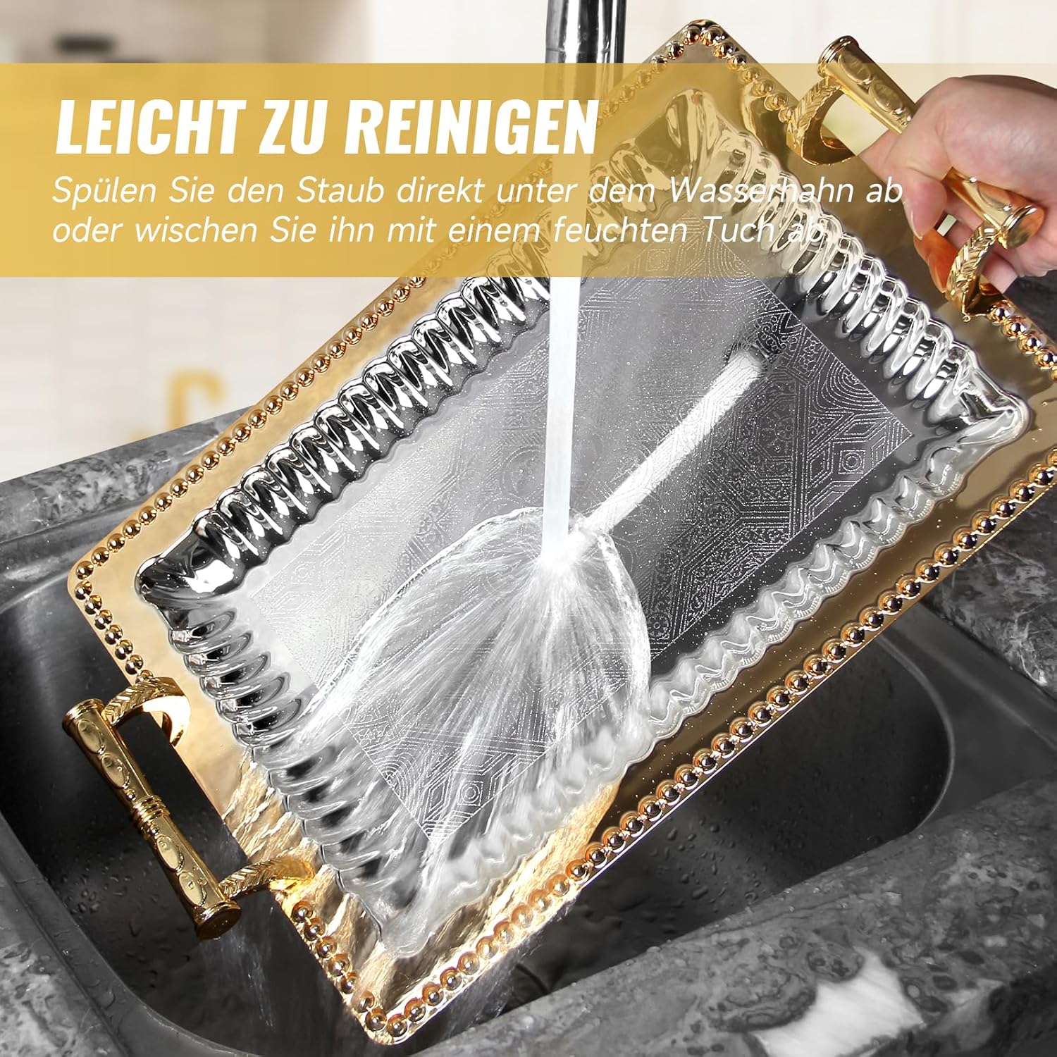 HOMELUX Serviertablett mit Griffen – ideal für Küche und Esszimmer