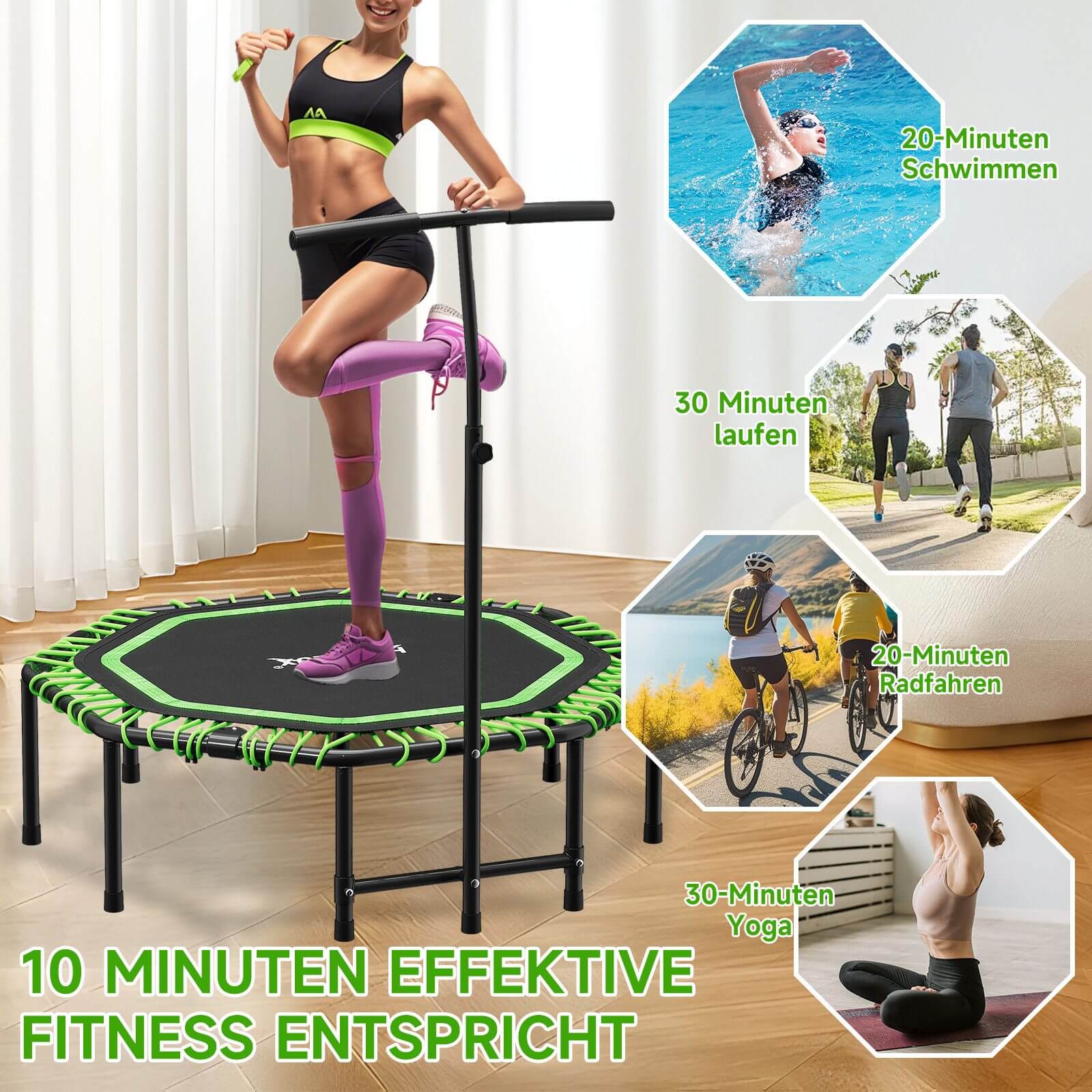 Stabiles Home-Fitness-Trampolin für Gewichtsverlust und Muskelaufbau