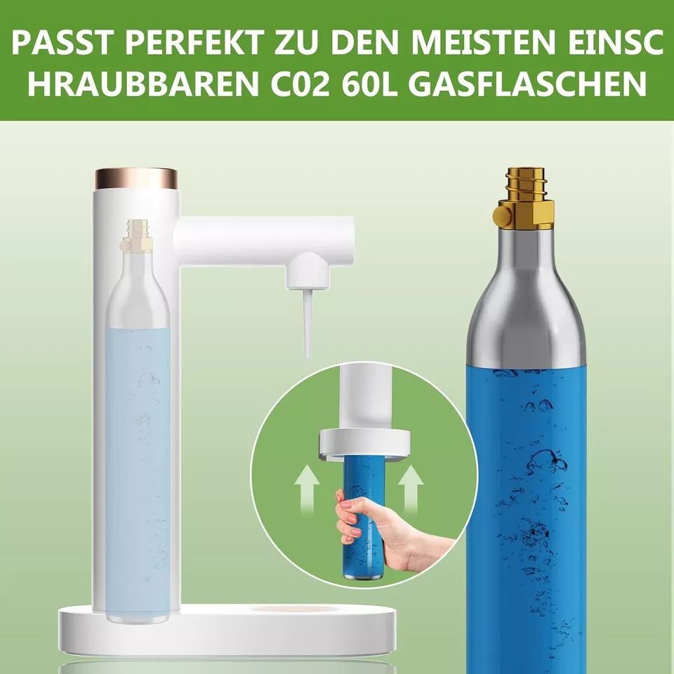 Soda Maker HOMELUX, 1L PET-Flaschen, 316 Edelstahl Flasche