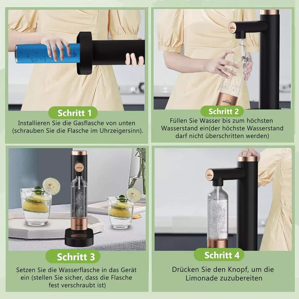 1L PET-Flaschen, 316 Edelstahl Flasche, HOMELUX, Soda Maker