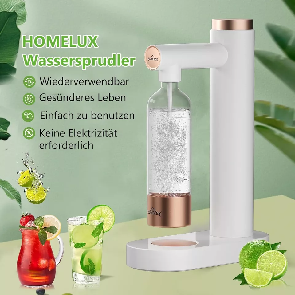 HOMELUX, 316 Edelstahl Flasche, Soda Maker, 1L PET-Flaschen