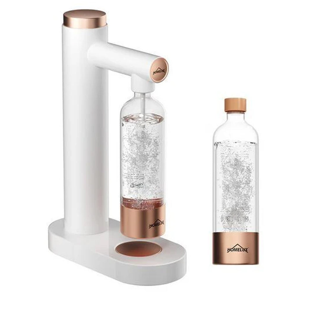 HOMELUX Sprudelwasser-Macher in Weiß, mit / ohne 1L PET-Flasche 316 Edelstahl-Behälter