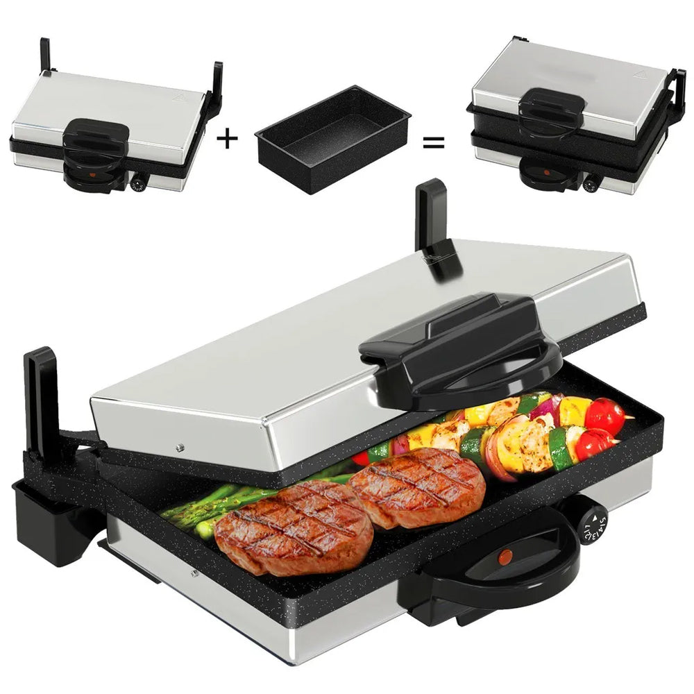 Kontaktgrill: Edelstahl, Antihaft, Multi-Grill & Brotmaschine