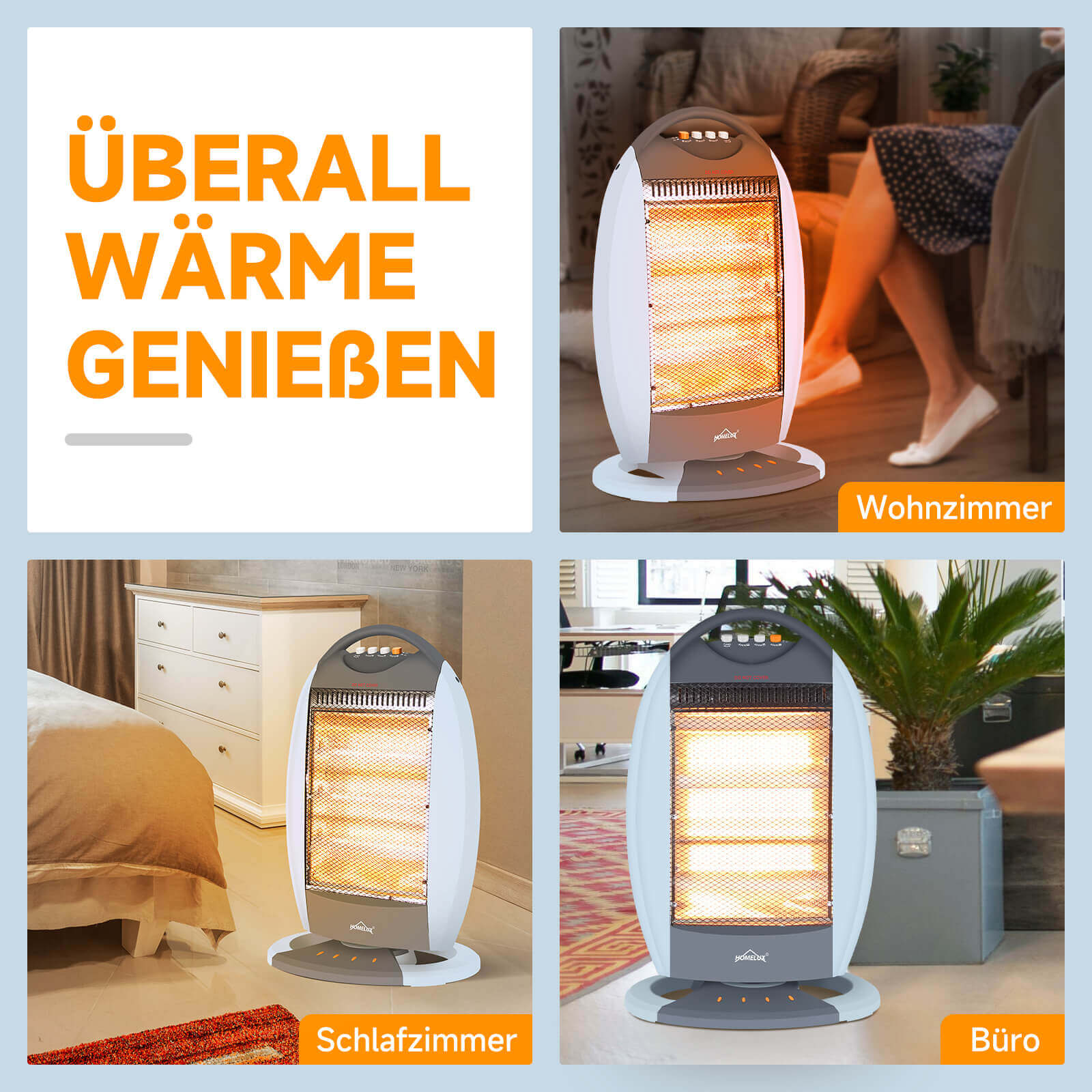 Energieeffizienter Homelux Heizstrahler – Für gezielte Raumheizung ohne das ganze Haus zu erwärmen.