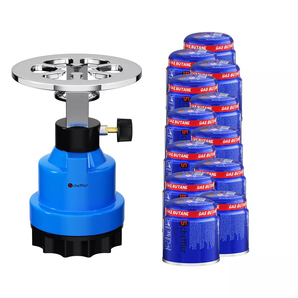 Butan-Gaskocher mit regulierbarer Flamme, perfekt für Trekking und Reisen