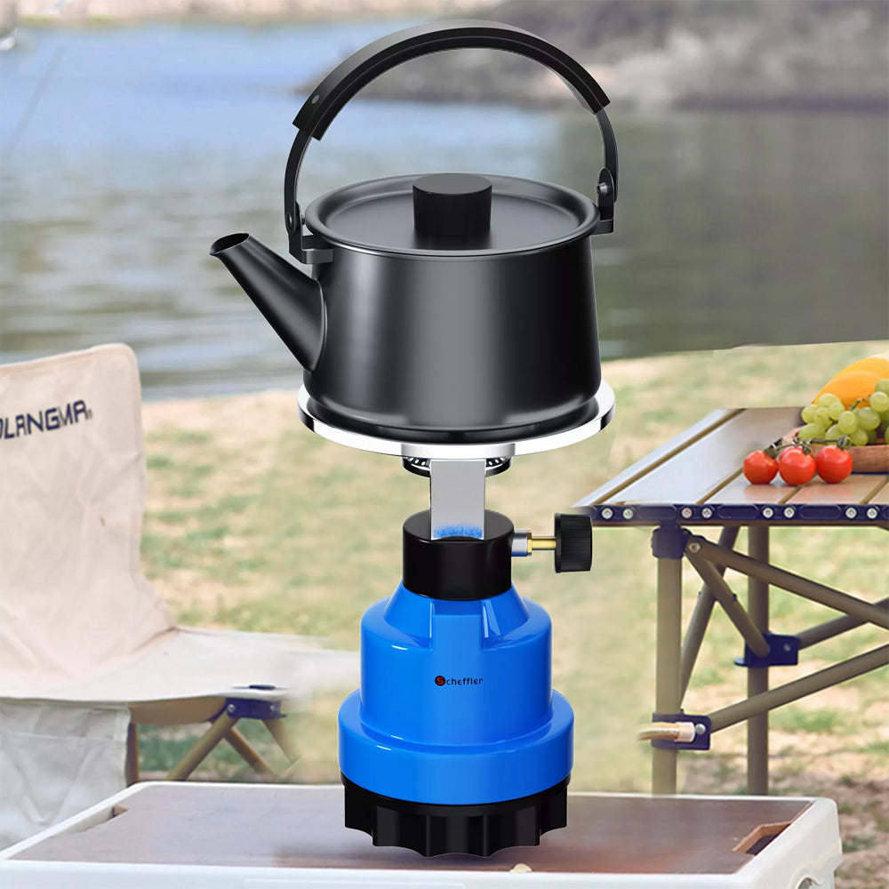 Robuster Gaskocher mit Alu-Brennerkopf für gleichmäßige Wärmeverteilung