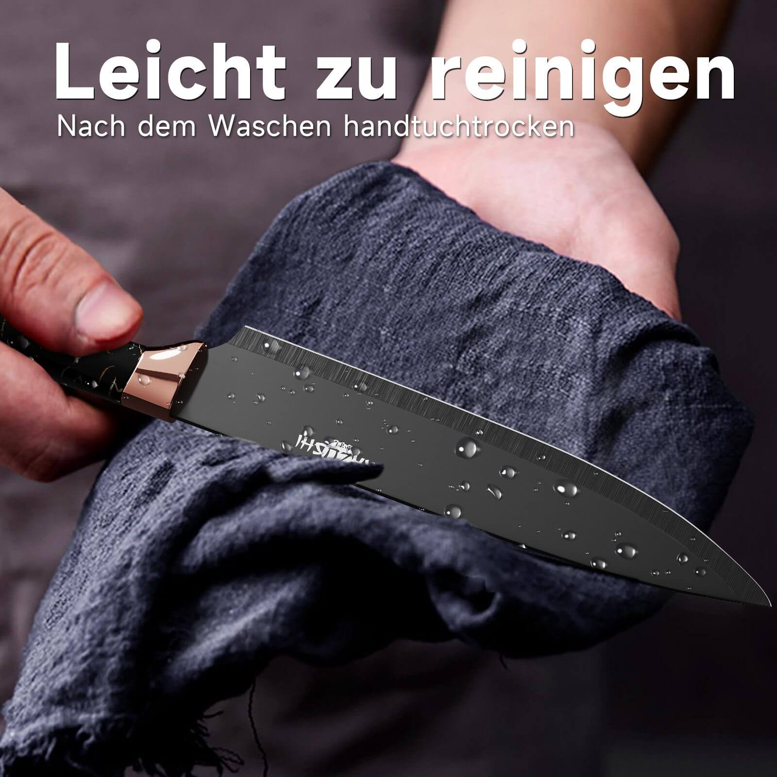 Professionelles 9-teiliges Messer Set mit Drehbarem Messerblock – Für präzise Schnitte.