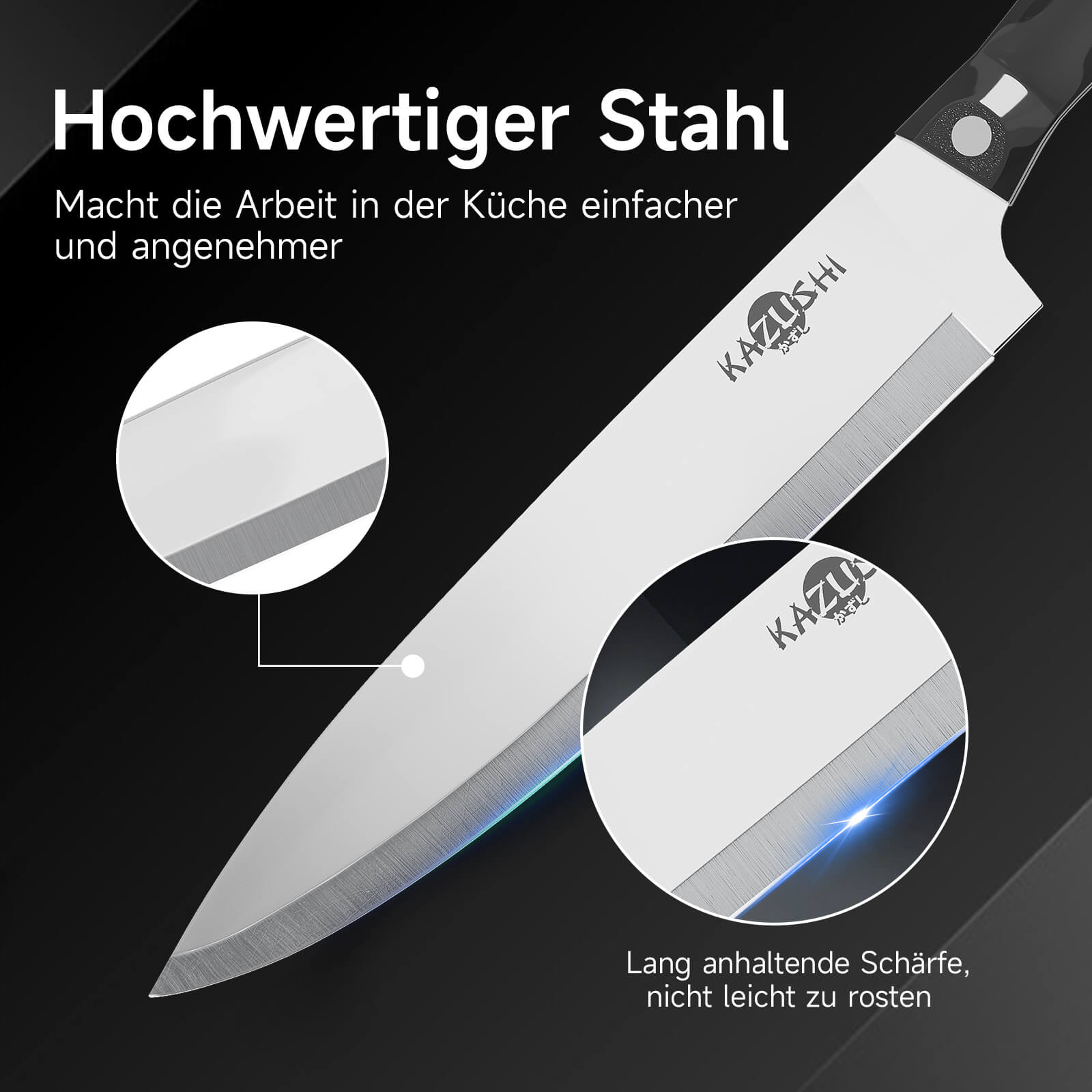19-teiliges Profi Messerset mit Holzblock – Superscharf, ergonomisch, rostfrei – Küchenmesser, Schärfer, Schere, All-in-One Set