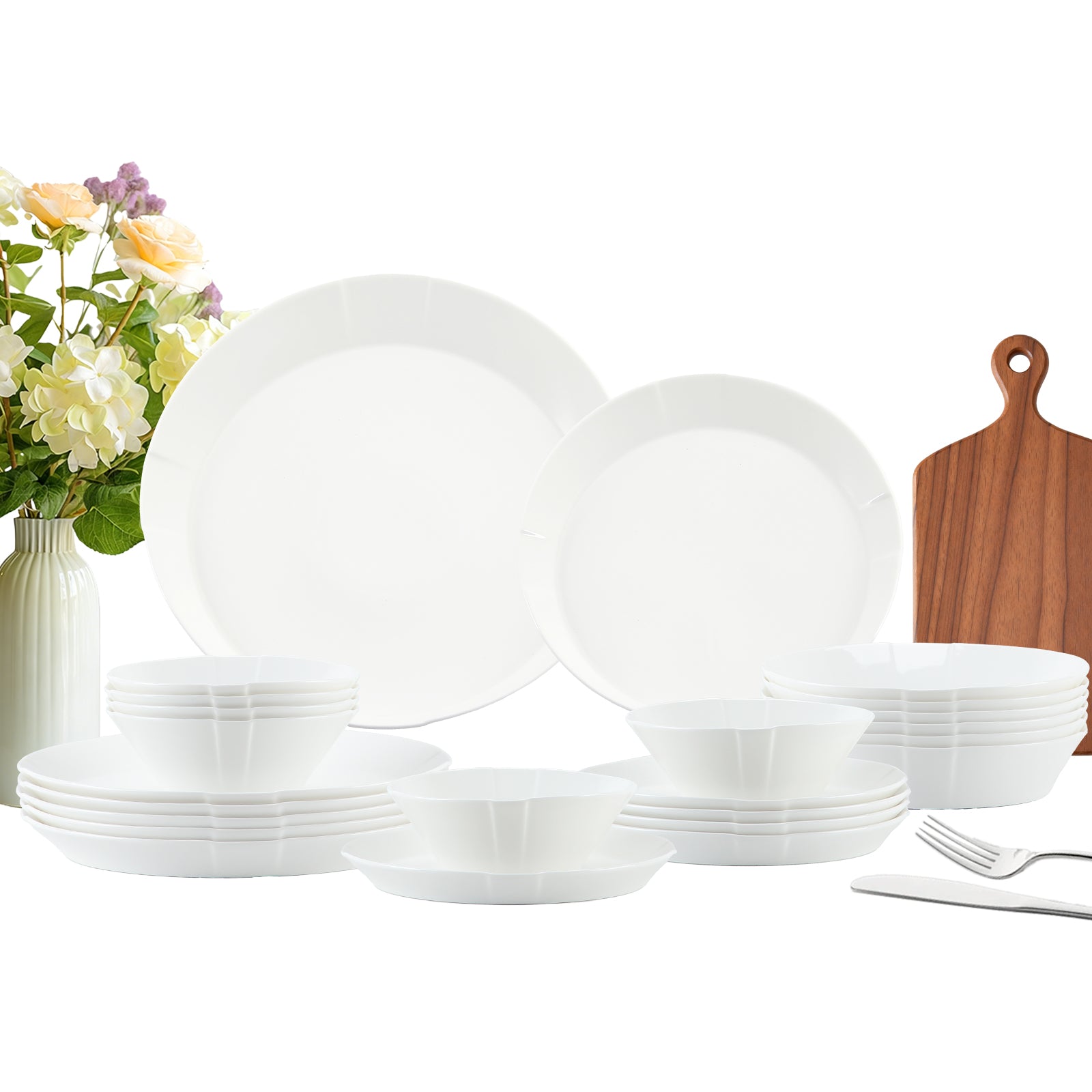Elegantes 24-teiliges Keramik-Kombiservice für 6 Personen – stilvoll, langlebig und alltagstauglich