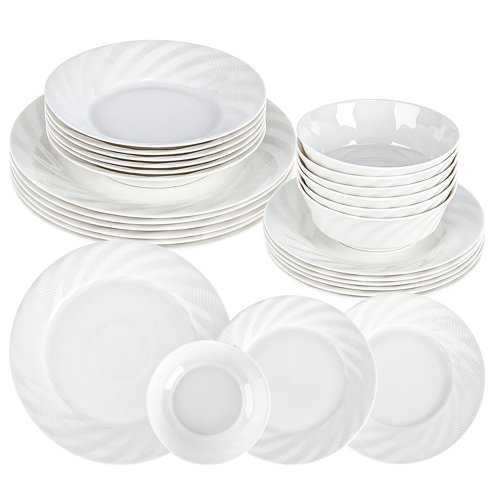 24-teiliges Keramik-Tafelservice für 6 Personen – elegantes, stapelbares Geschirrset
