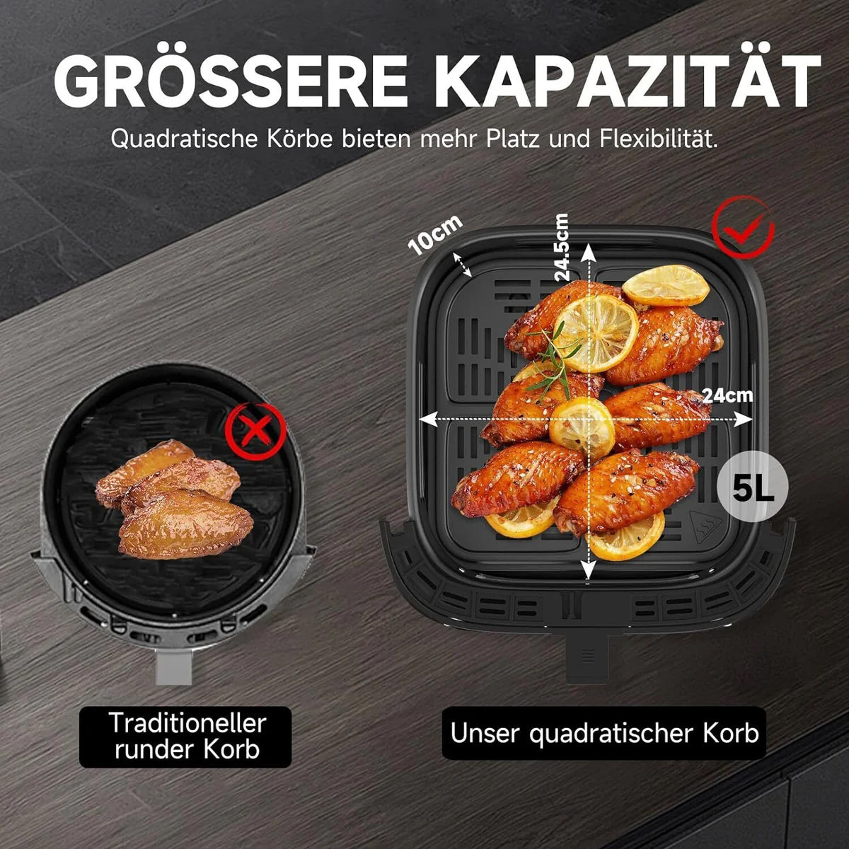 1800 Watt XXL Airfryer Scheffler: 5,5L, 12 Programme
