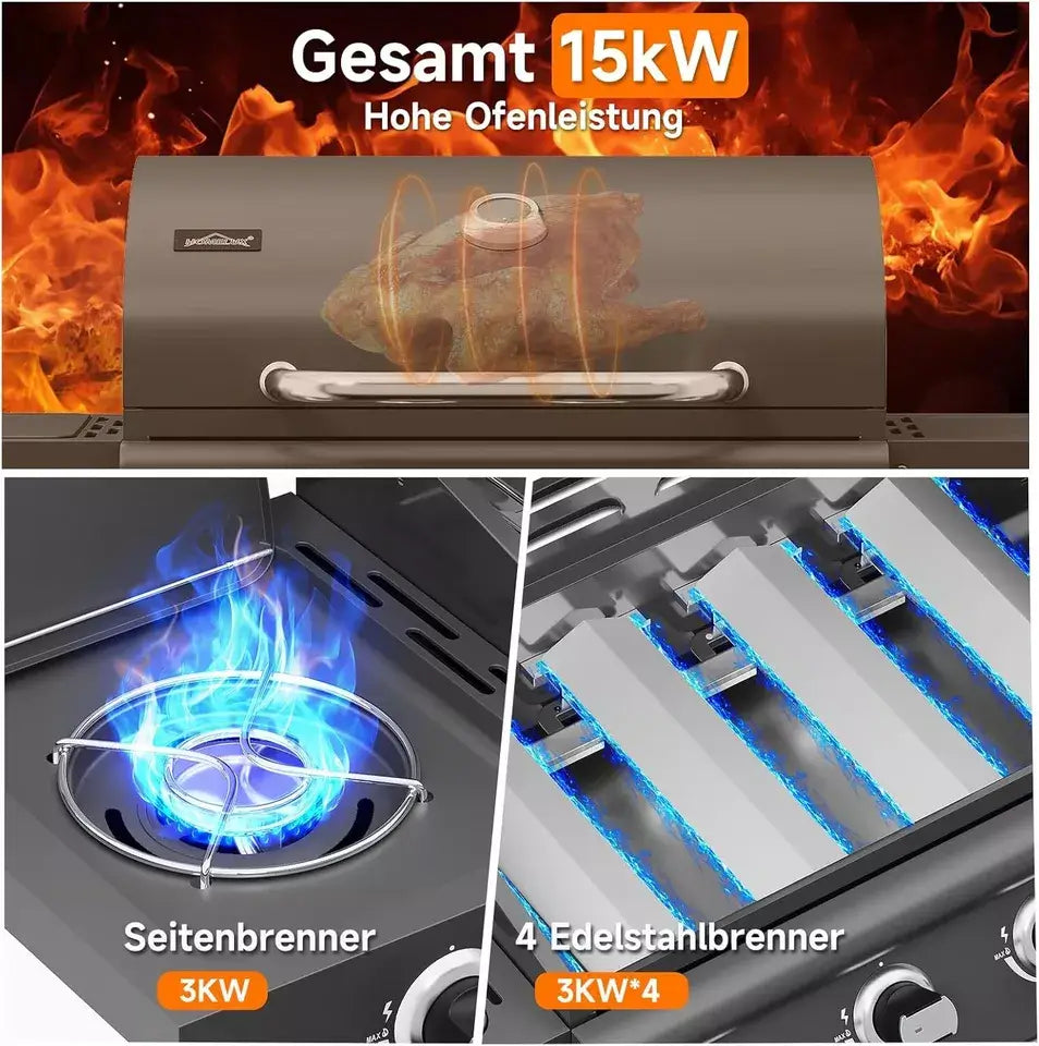 Edelstahlgrill für vielseitige Grillgerichte