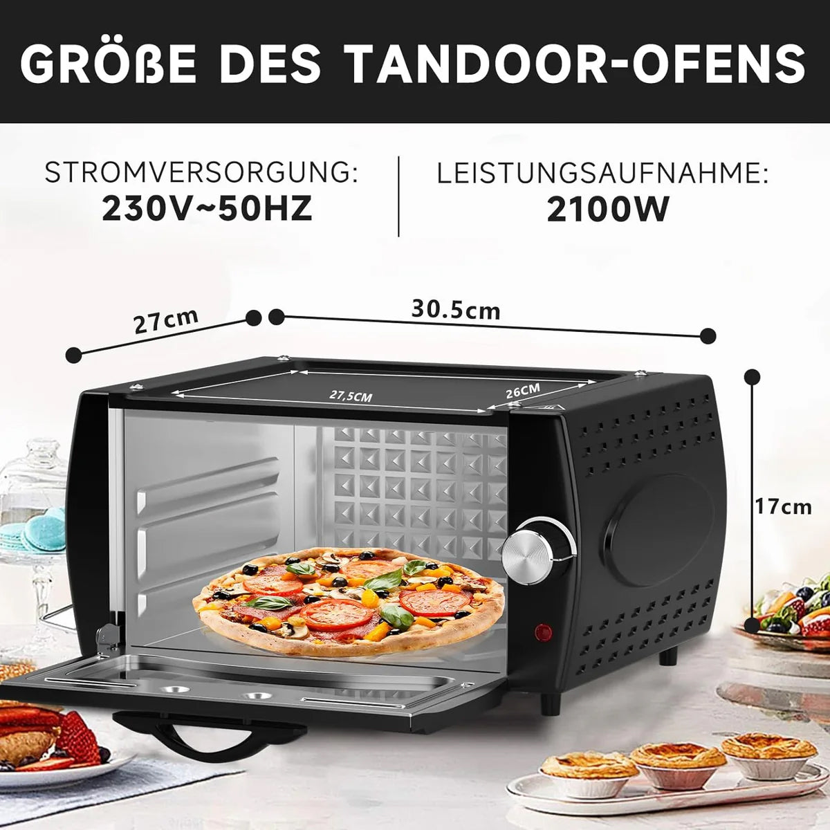 Scheffler Mini Tandoor Ofen Oven Pizza Chapati Roti Lahmacun Manakish Naan Brot