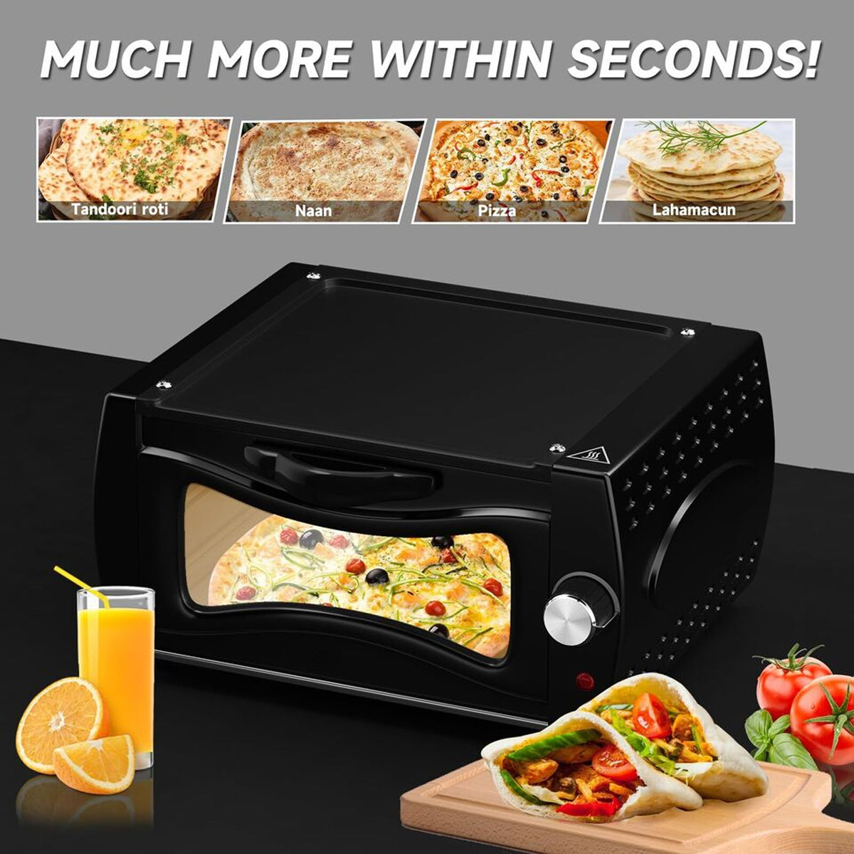Scheffler Mini Tandoor Ofen Oven Pizza Chapati Roti Lahmacun Manakish Naan Brot
